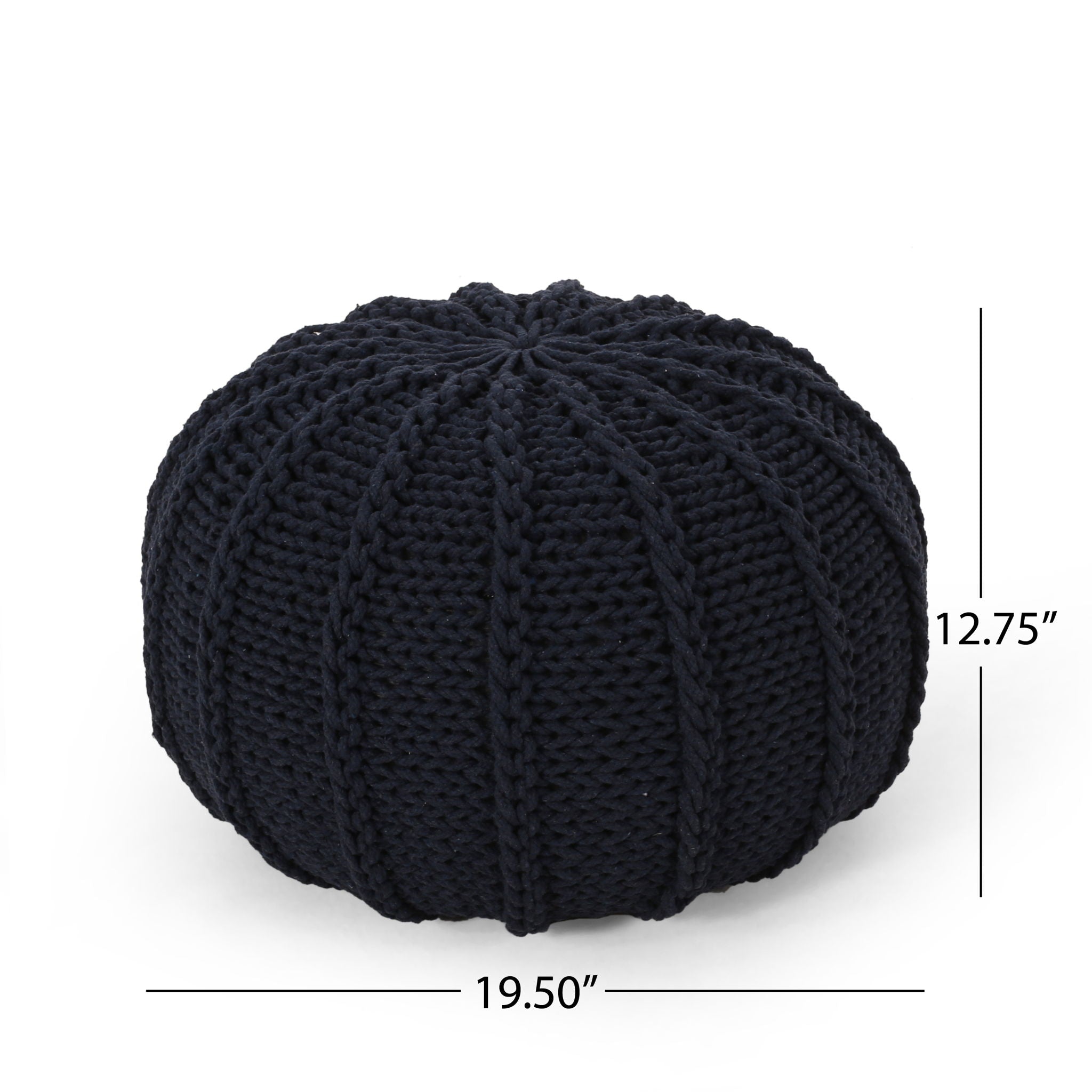 Bordeaux Knitted Round Pouf Ottoman And Floor Cushion