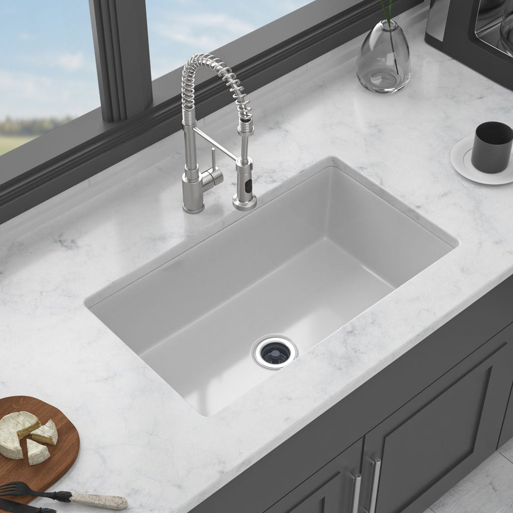 Rectangular Deep Single Bowl Kitchen Sink With Dual Mount Installation
