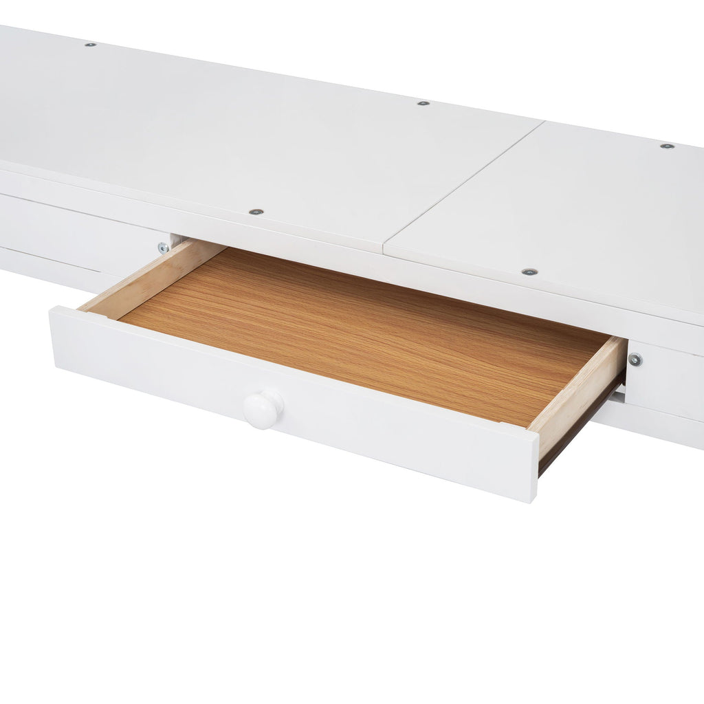 Loft Bed With Drawers, Cabinet, Shelves With Desk