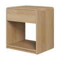 Bedside Table Set With Storage Drawers And Open Shelves, Compact With Rounded Corners (Set of 2) - Oak