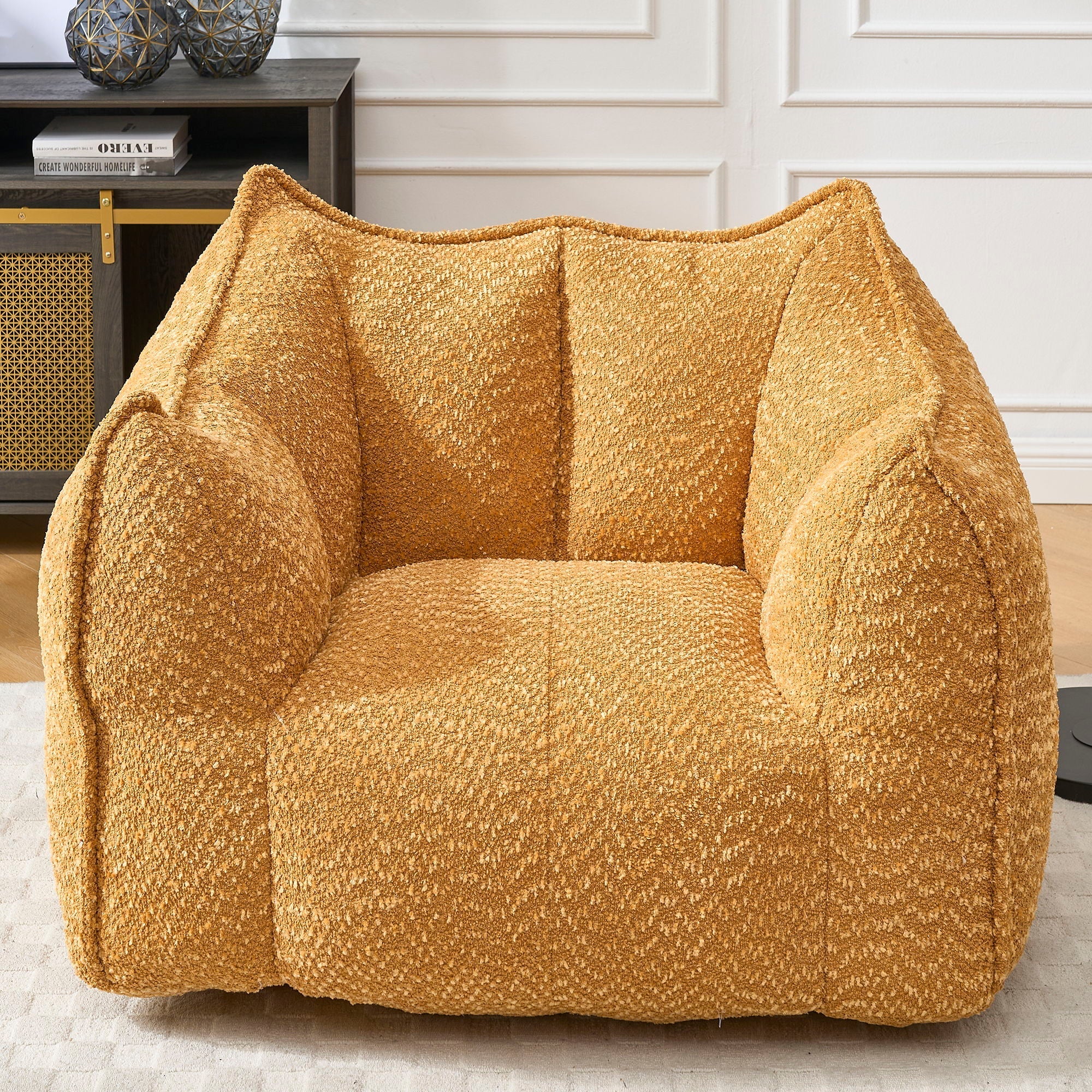 Comfortable Chenille Sofa Chairs With Highly Resilient Foam