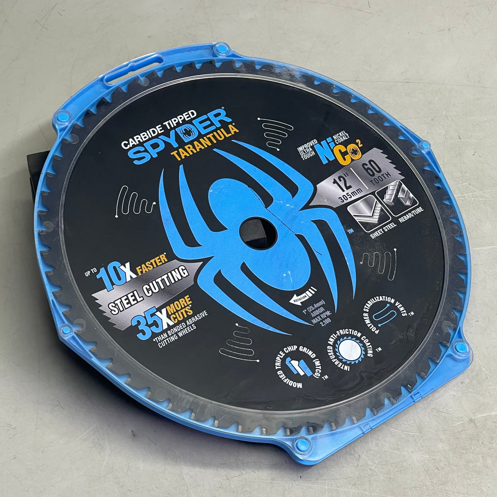 SPYDER Tarantula Steel Cutting Circular Saw Blade 60-Tooth, 12" Black 13505