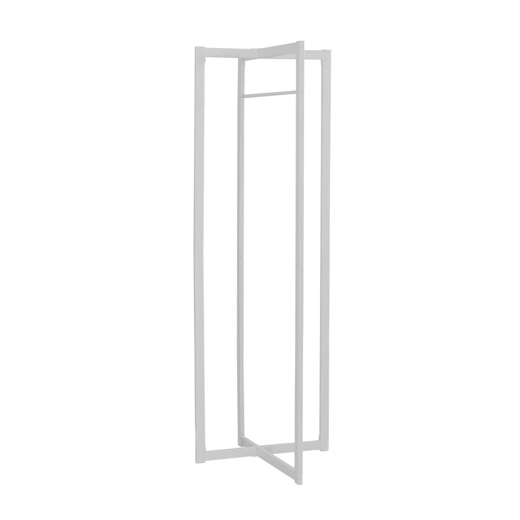 Coat Rack Hall Tree Free Standing Hanging Bar Entryway White