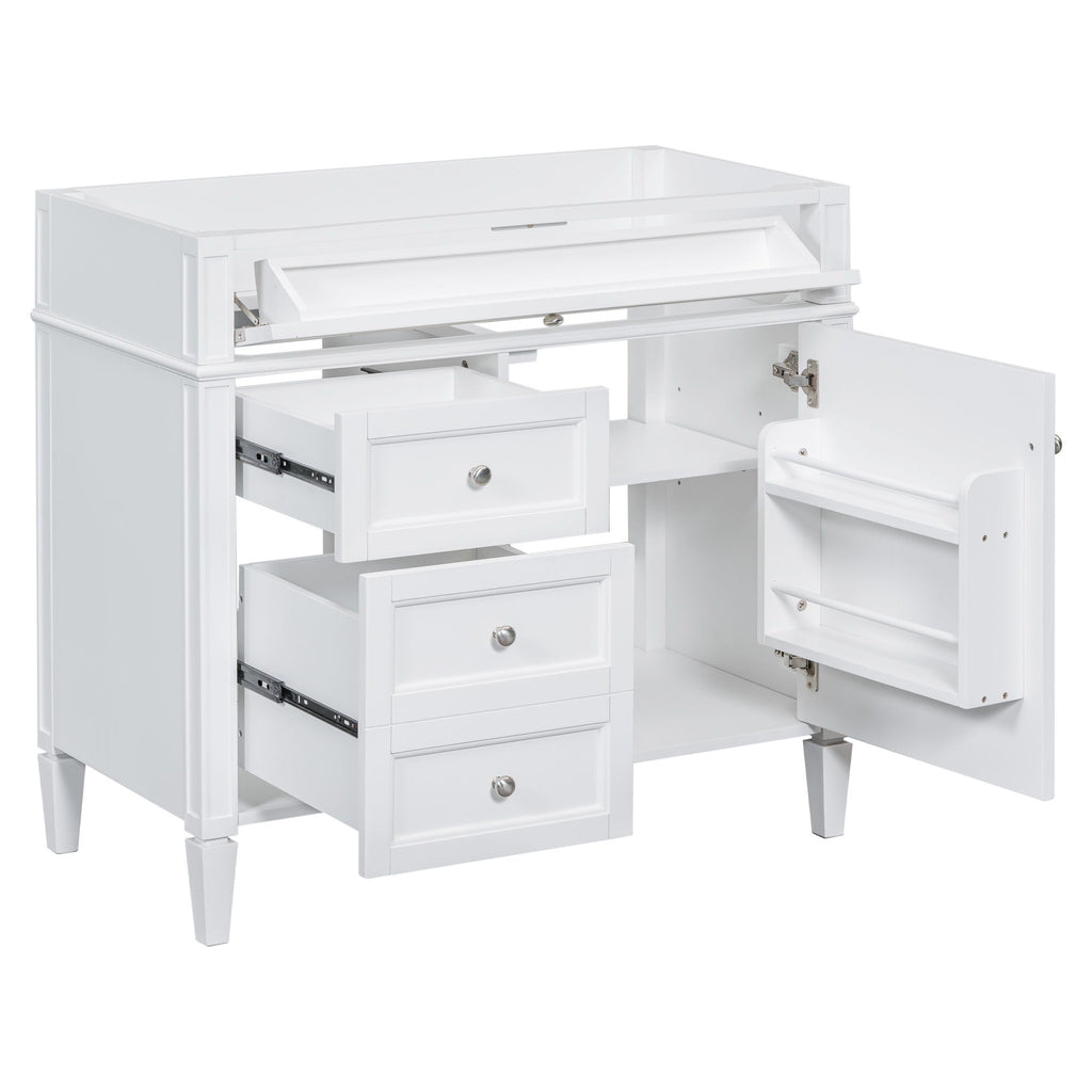 Bathroom Vanity With 2 Drawers and Tip-Out Storage Cabinet