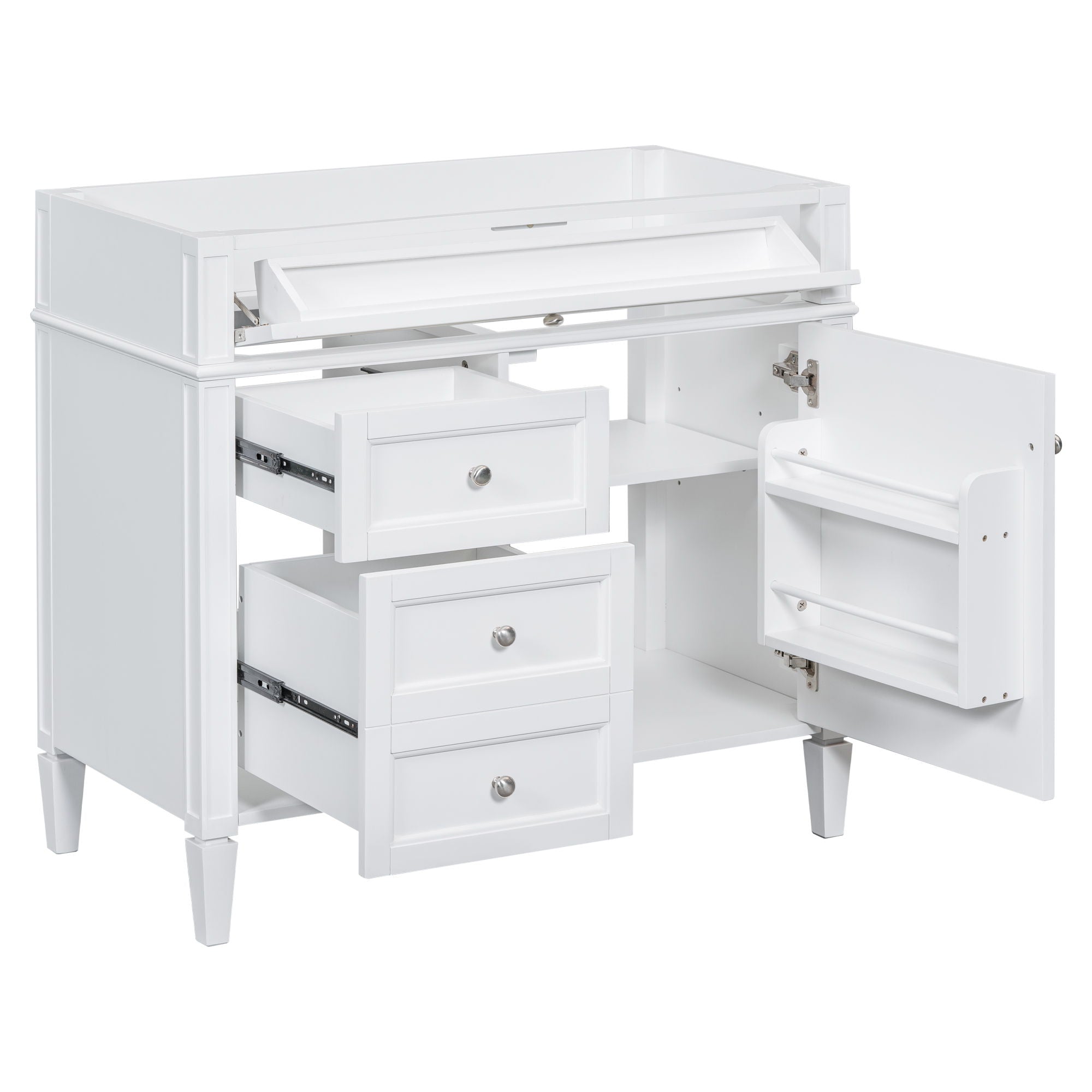 Bathroom Vanity With 2 Drawers and Tip-Out Storage Cabinet