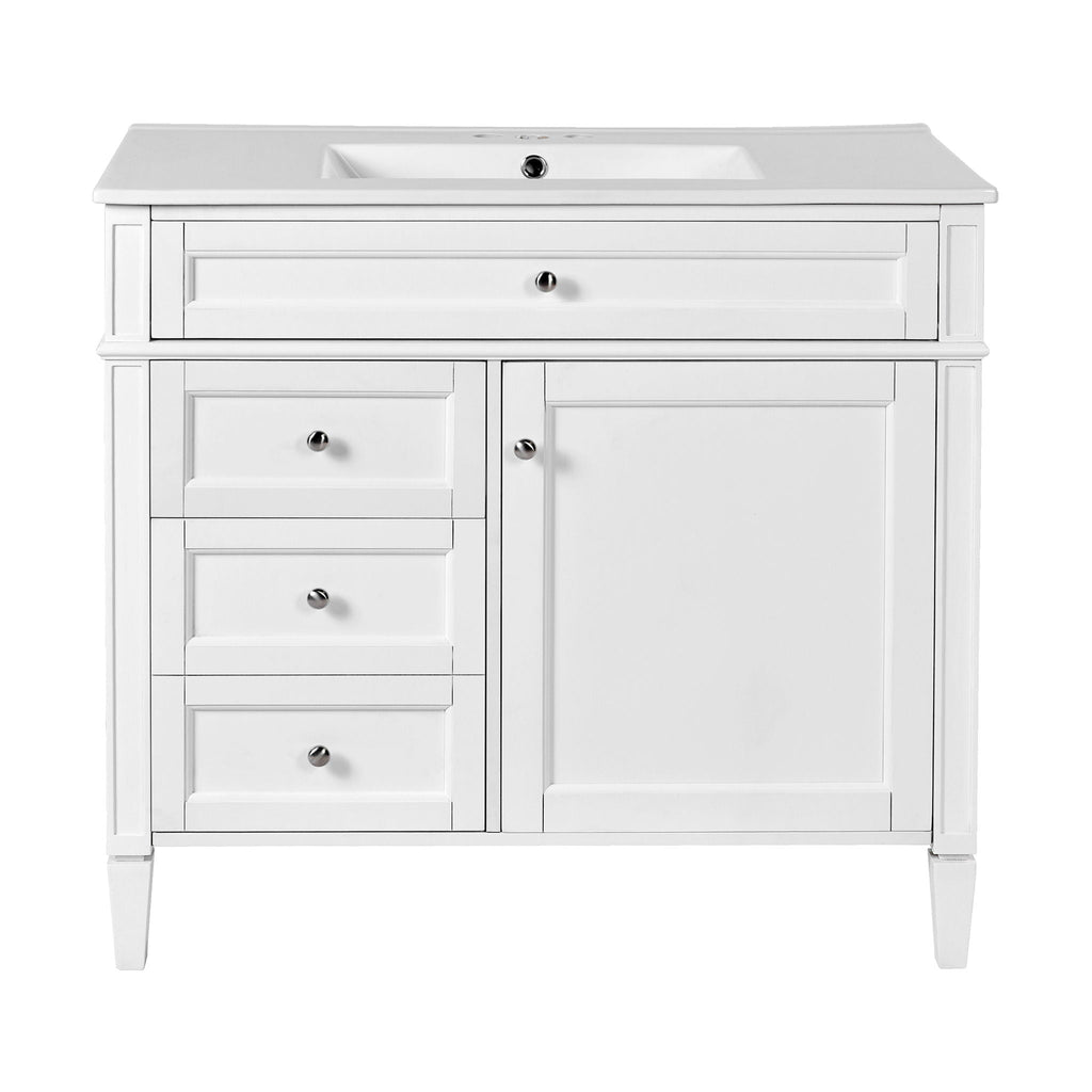 Bathroom Vanity With Top Sink, 2 Drawers And Tip Out Drawer