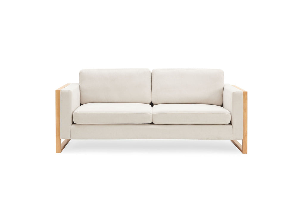 Modern 3-Seater Sofa With Solid Wood Legs