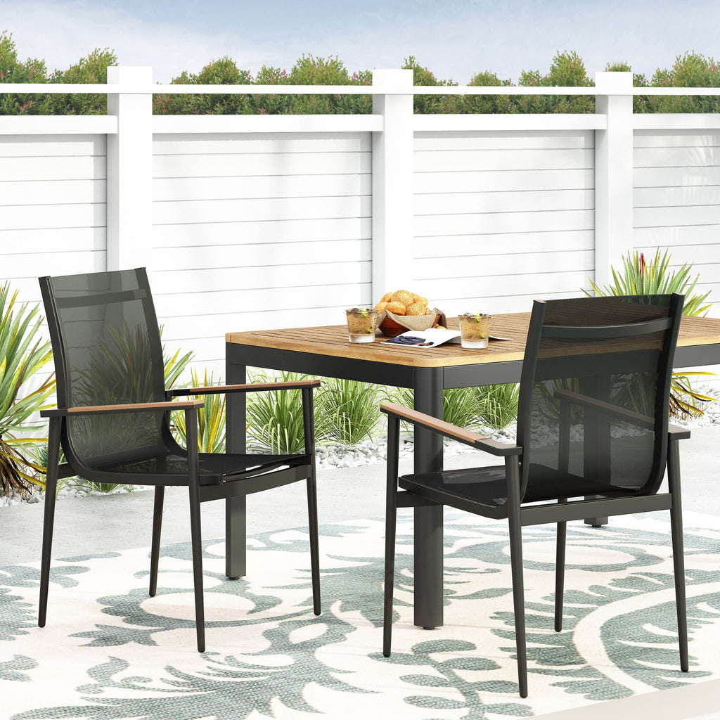 Barrister Dining Chair Set of 2 - Black / Natural