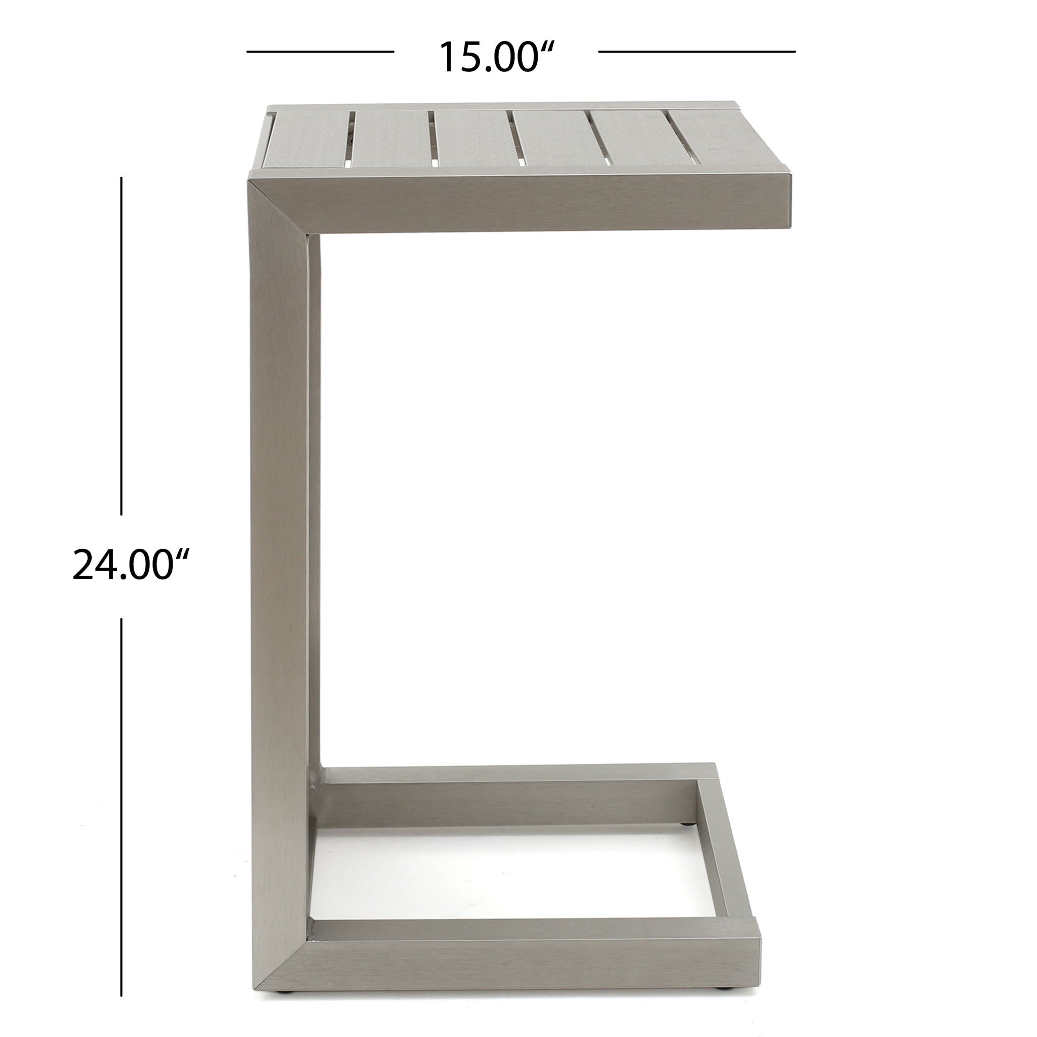 Aluminum Outdoor C-Shaped Side Table for Patio