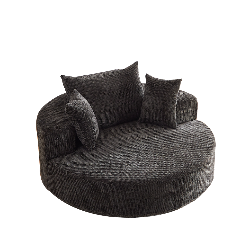 55'' Chenille Foam Single Swivel Chair