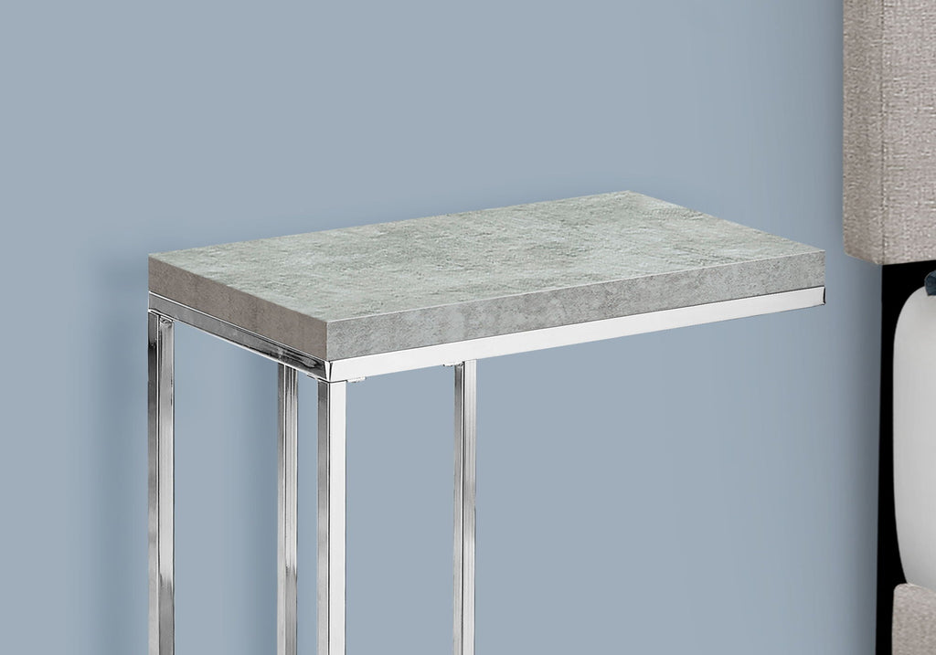 Accent Table, C-Shaped with Tempered Glass - Contemporary & Modern