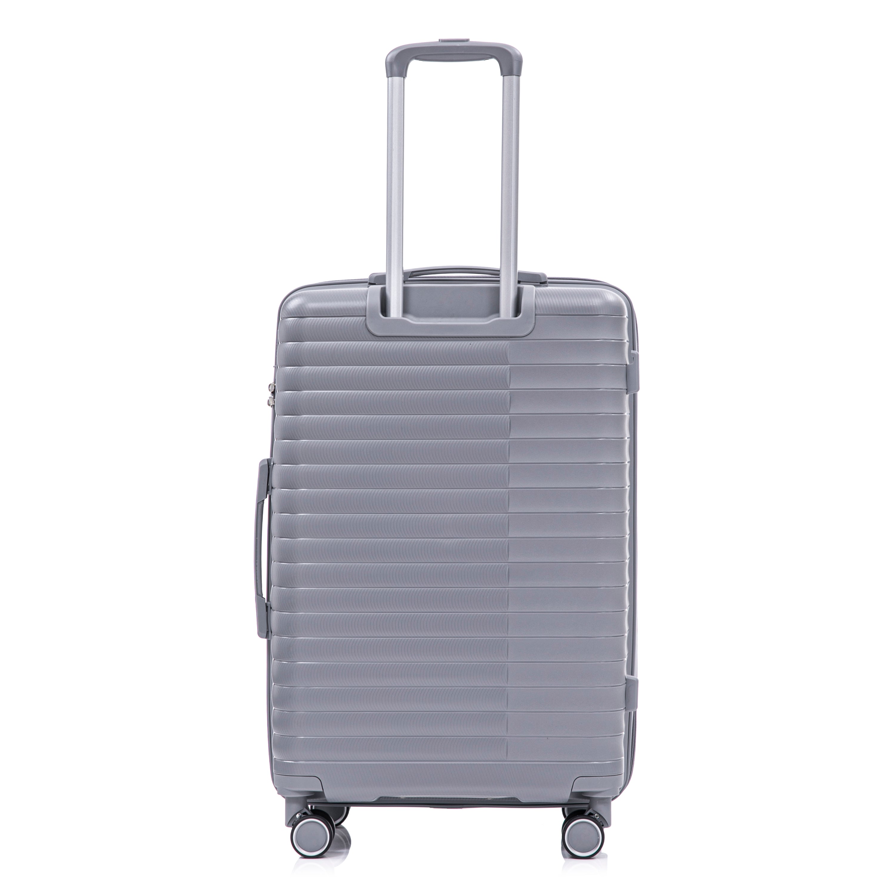 4-Piece PP Spinner Wheel Luggage Set with Cosmetic Case, Light Gray