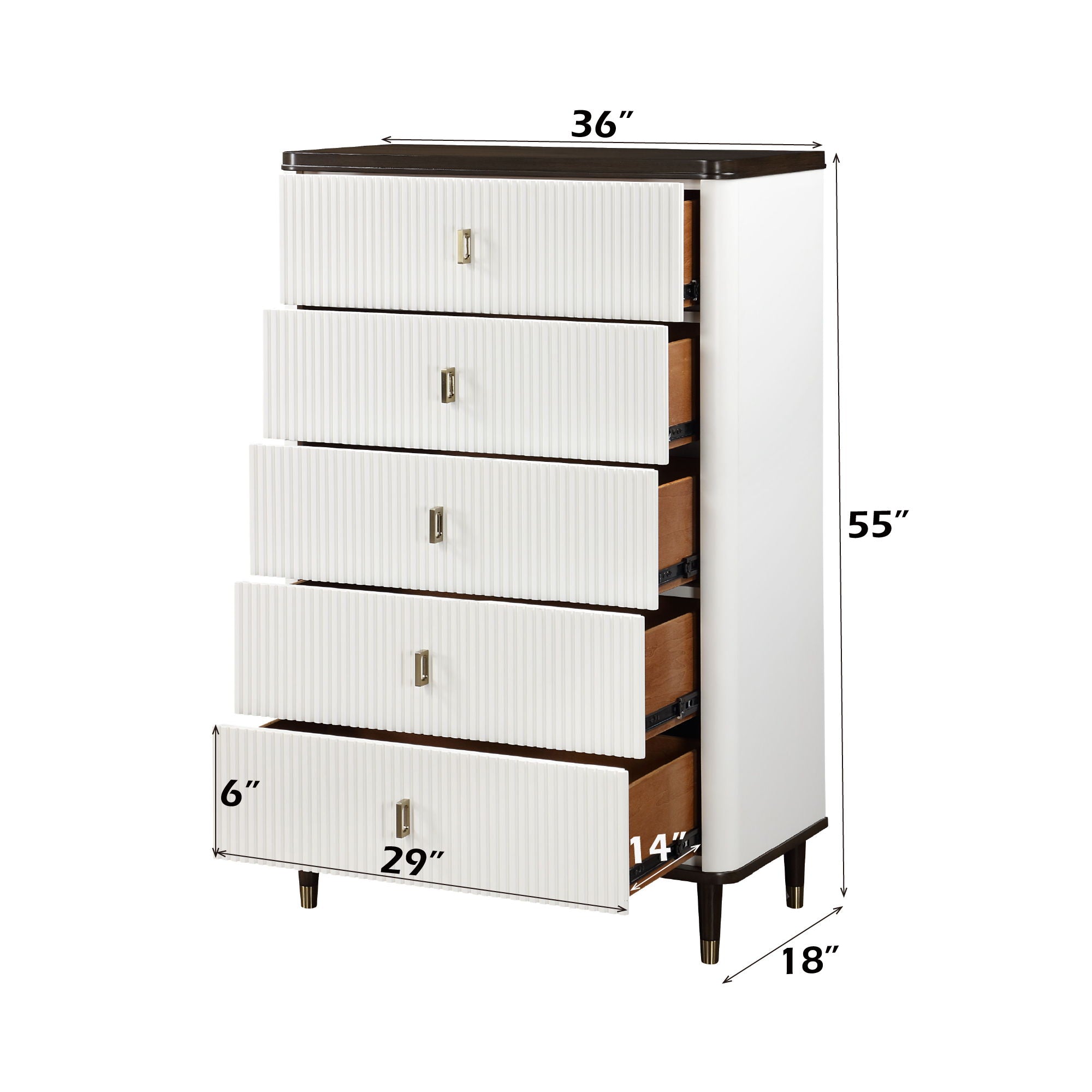 Carena - 5 Piece Bedroom Set (Eastern King Bed, Dresser, Chest, Mirror, Nightstand)