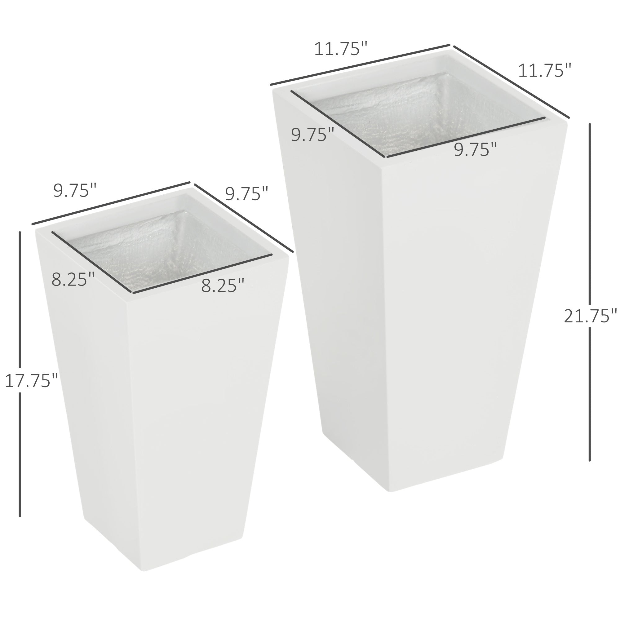 Flower Pots 2-Pack Outdoor Planter Set with Drainage Holes