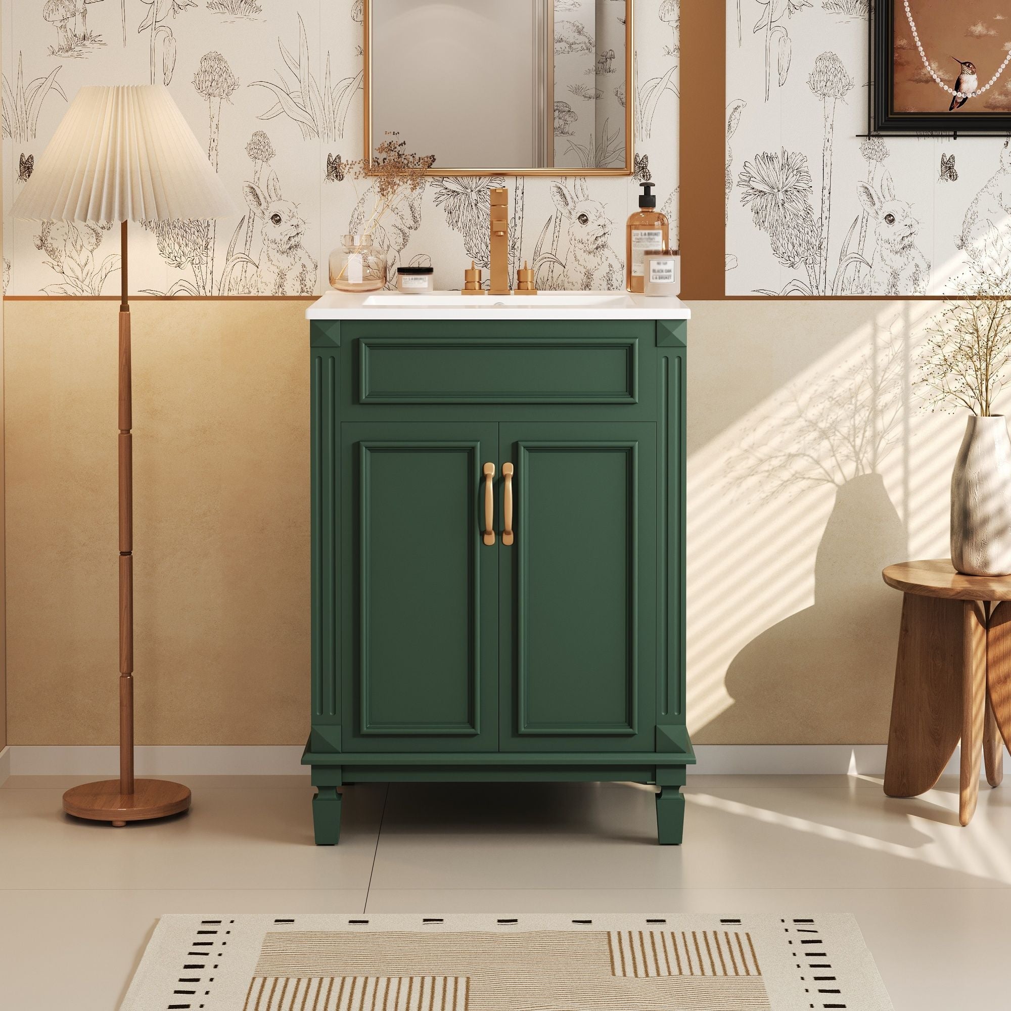 Bathroom Vanity With Top Sink and Soft Closing Doors