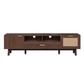TV Stand for 75" TVs with Soft-Closing Doors and Drop-Down Cabinet