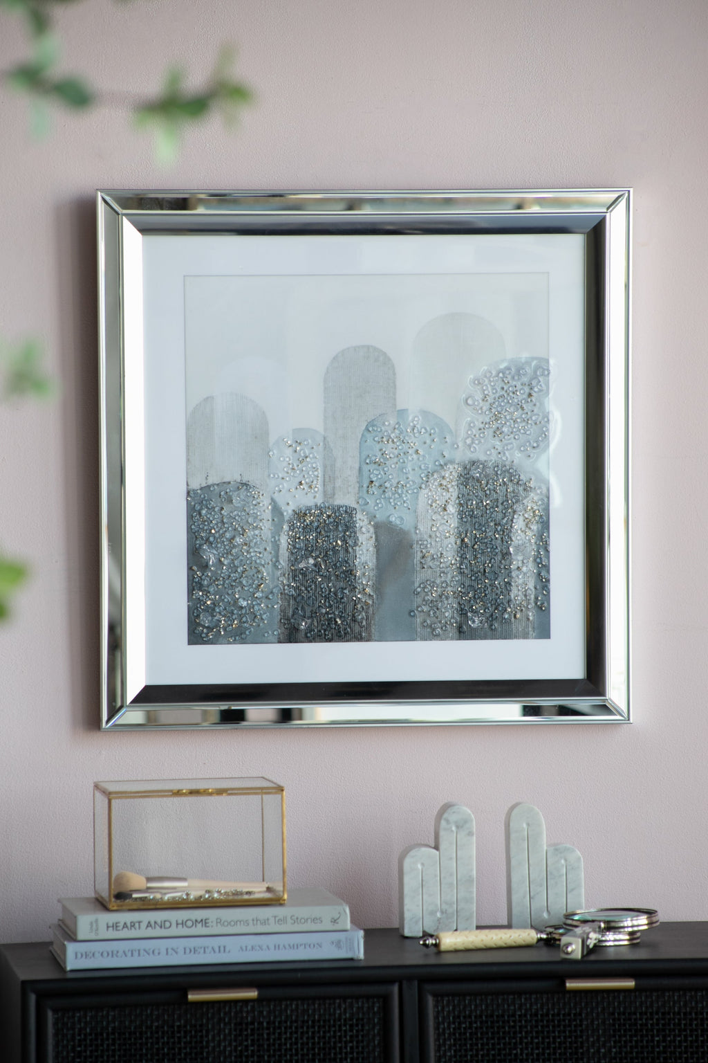 S/2 23.6x23.6' Kaiden Crystal Mirror Framed Wall Art