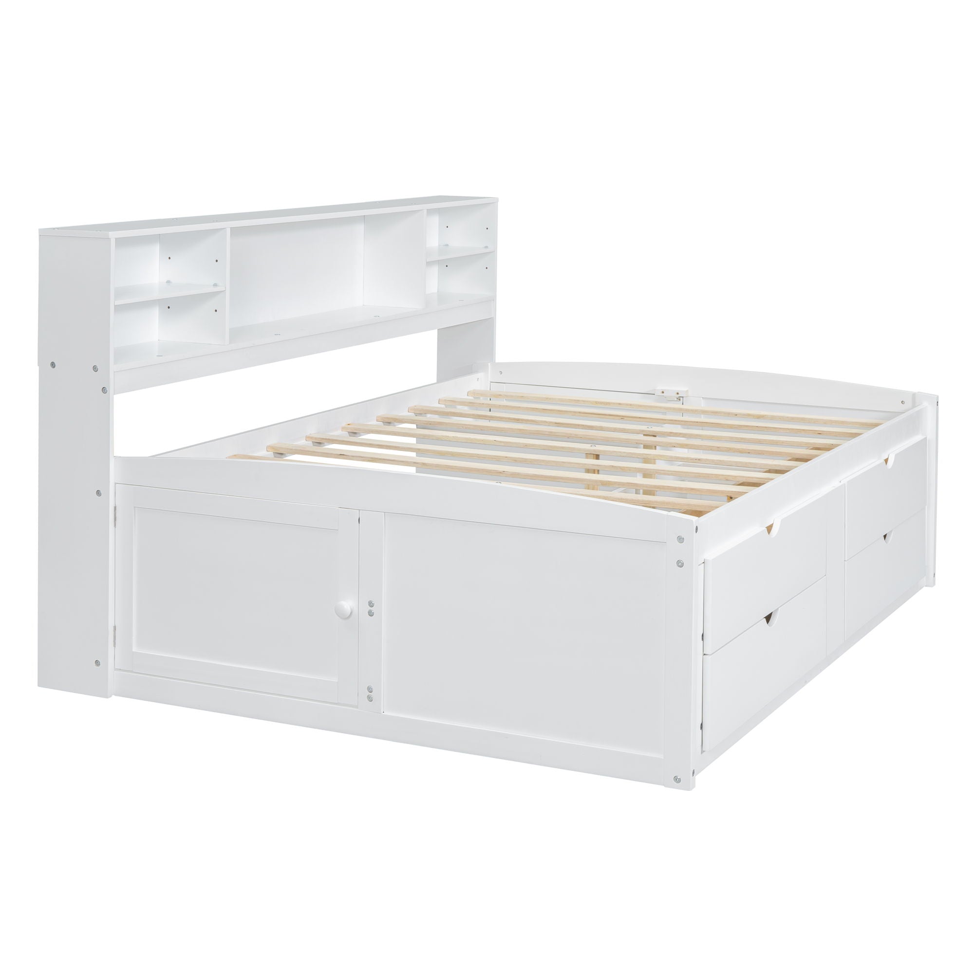 Daybed With 2 Bedside Cabinets, Upper Shelves And 4 Drawers