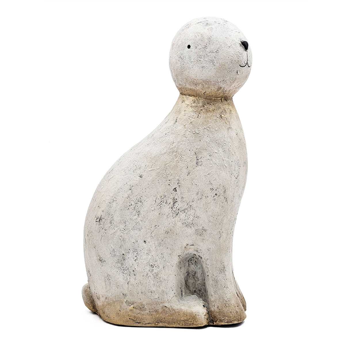White Magnesium Rabbit Figurine with Gold Iron Ears