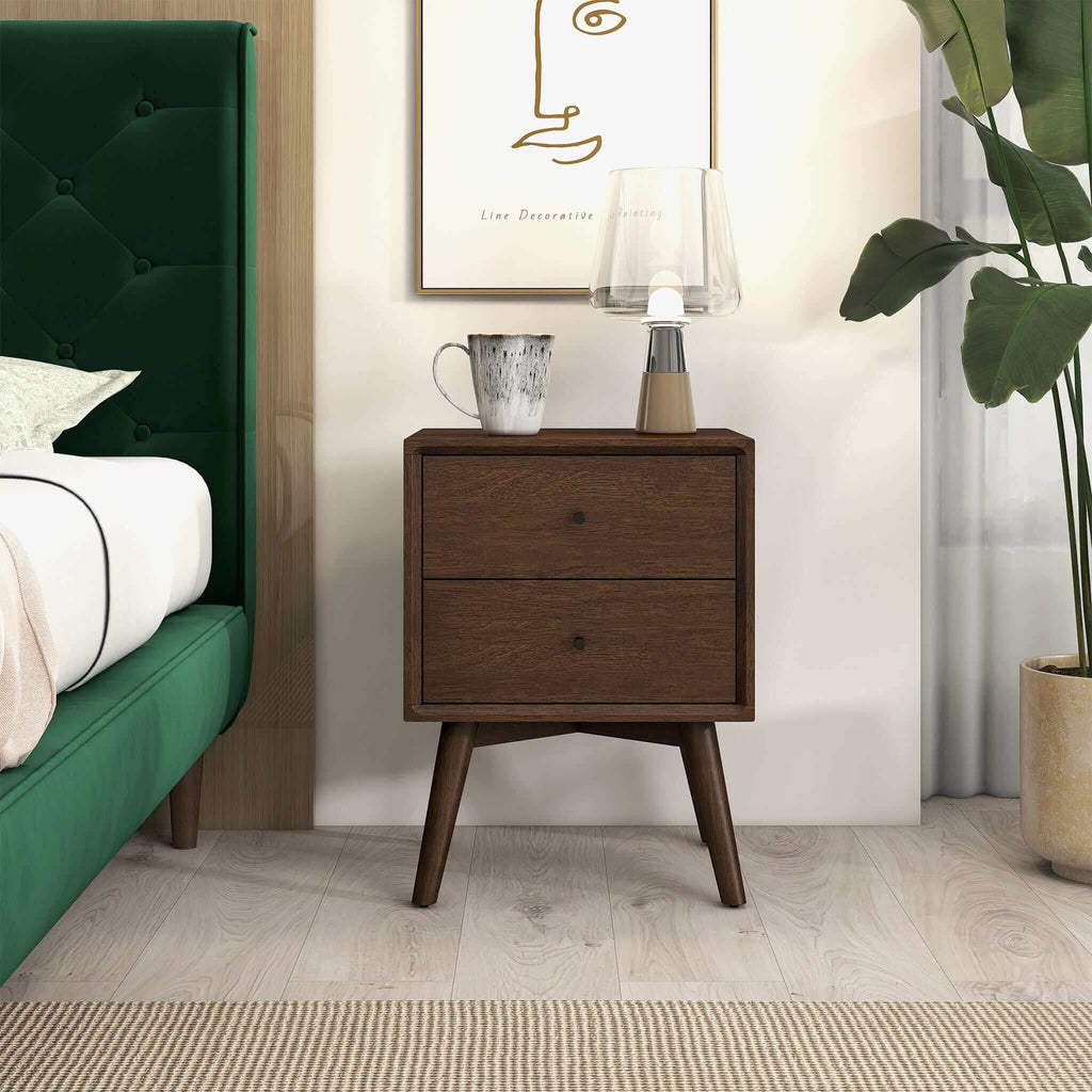 Caroline - Mid-Century Modern Style Night Stand 2 Drawer