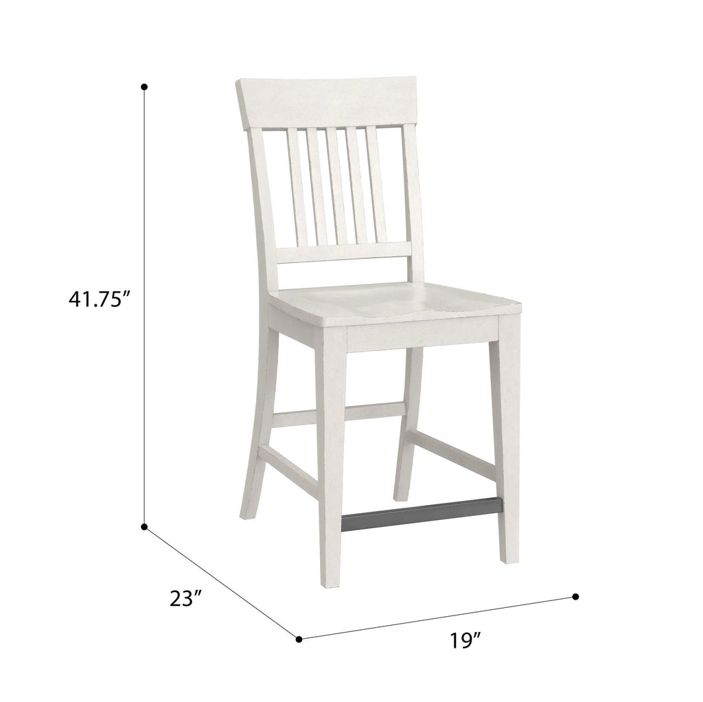 Slat Back Counter Stools (Set of 2) - White