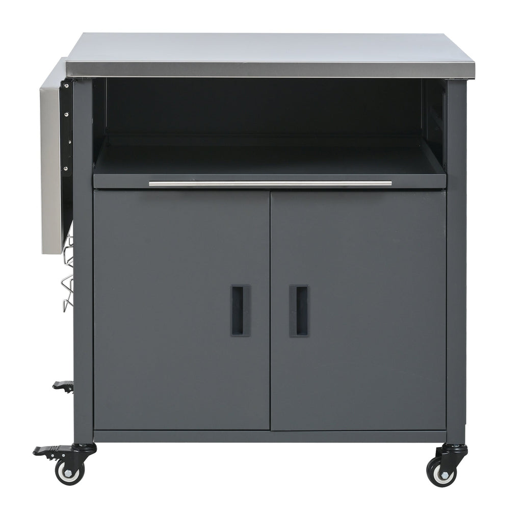 Foldable Outdoor Prep Station BBQ Cart Patio Dining Cart