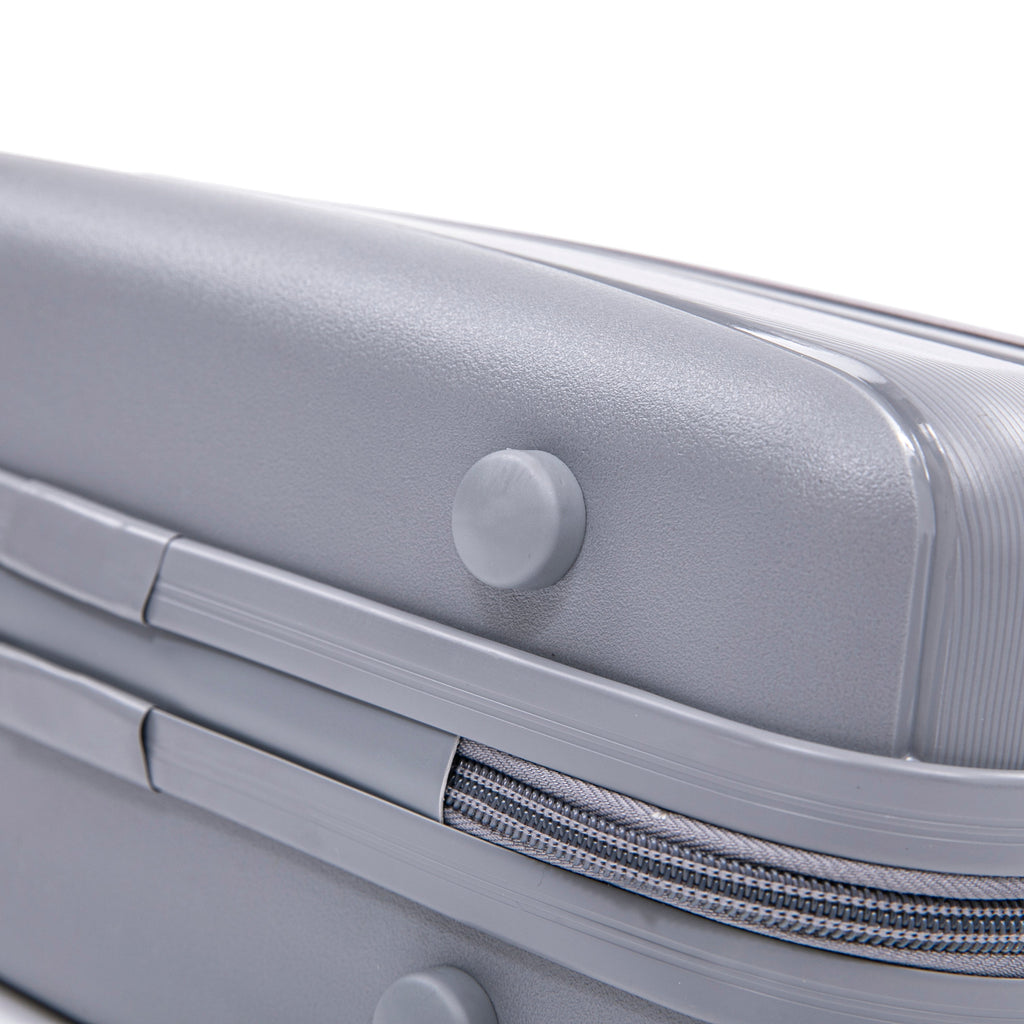 4-Piece PP Spinner Wheel Luggage Set with Cosmetic Case, Light Gray