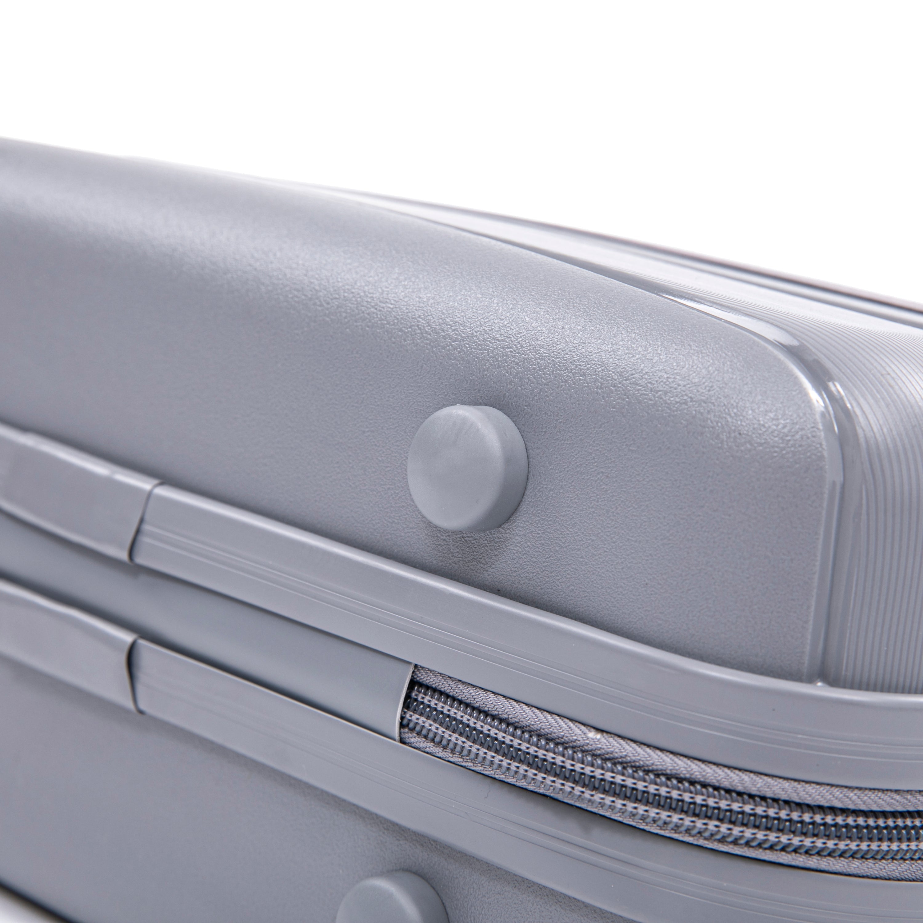 4-Piece PP Spinner Wheel Luggage Set with Cosmetic Case, Light Gray