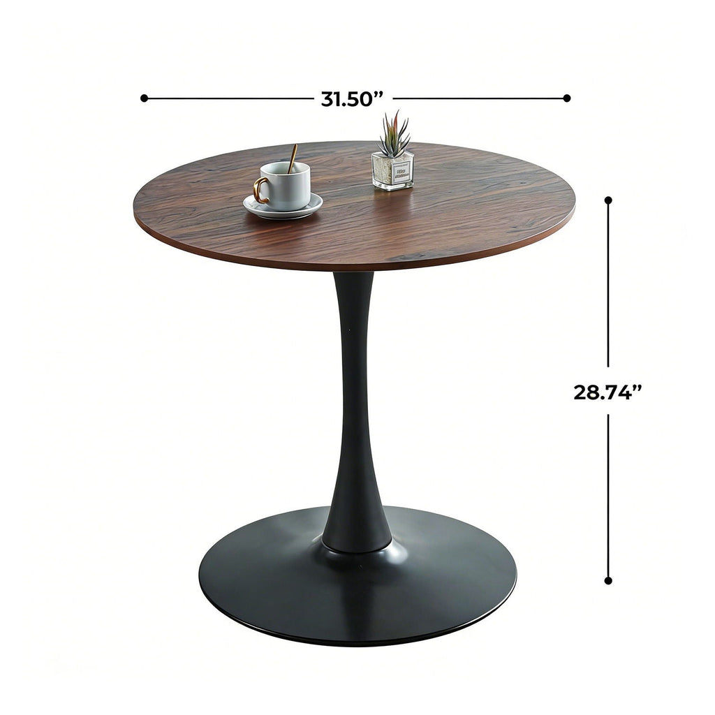 Mid-Century Tulip Table With Round Top and Pedestal Base