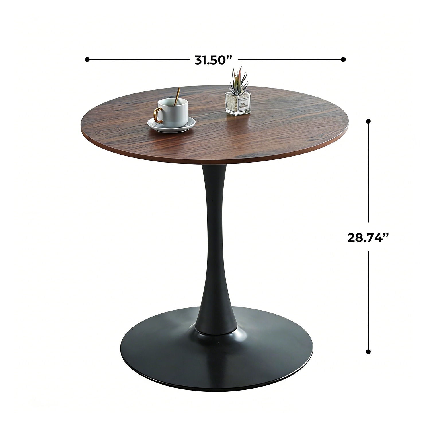 Mid-Century Tulip Table With Round Top and Pedestal Base