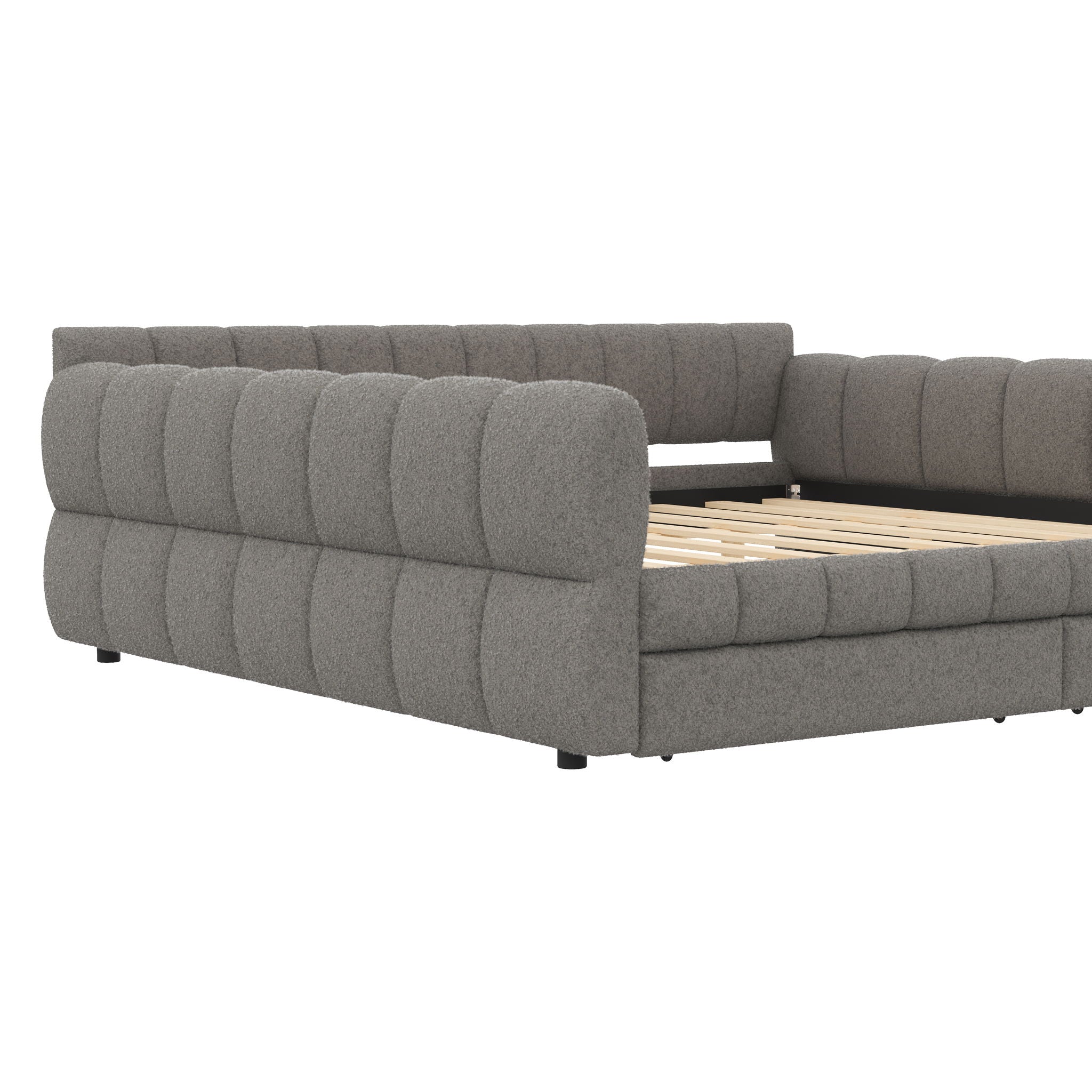 Upholstered Platform Bed With USB Charging And 2 Storage Drawers