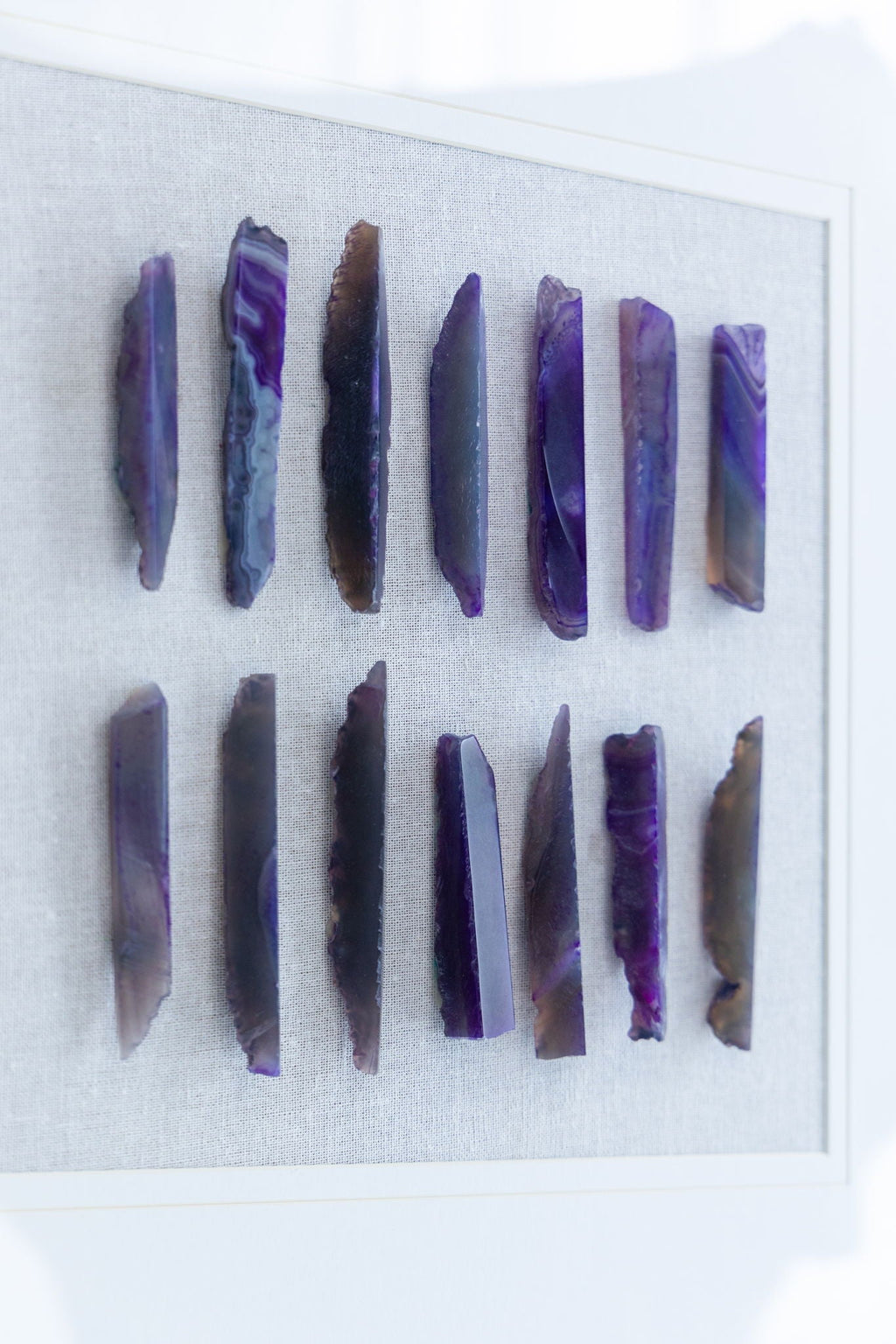 Grace Purple Agate Shadow Boxes Wall Art Set of 2 - Multicolor
