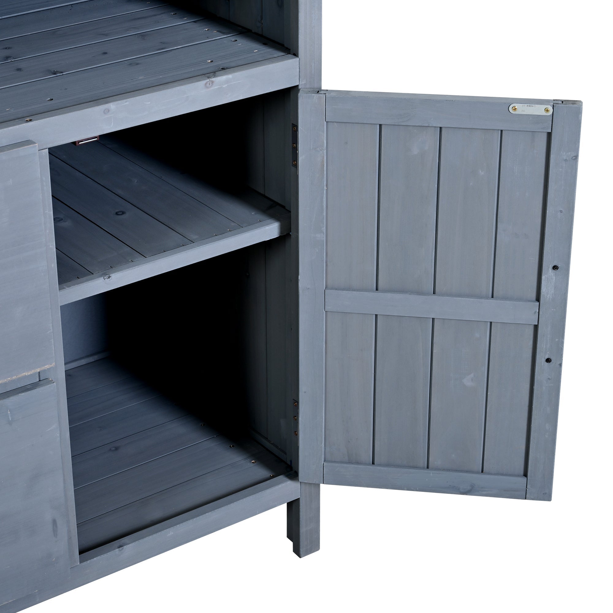 TOPMAX Large Fir Wood Potting Bench with Hutch and Storage