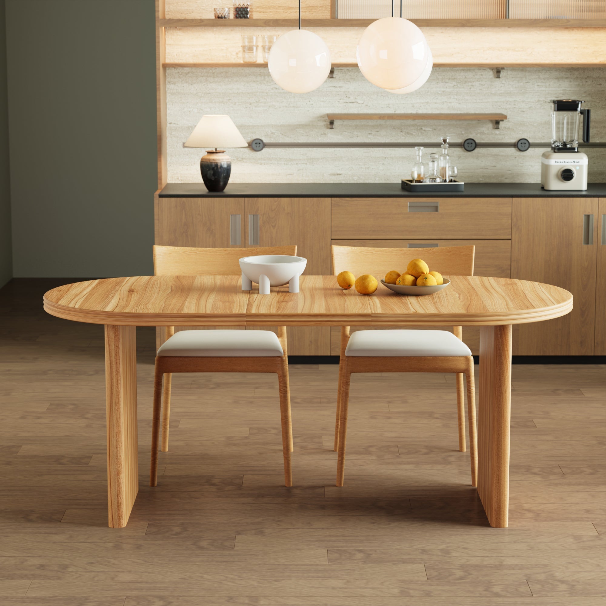 Modern Extendable Dining Table with Removable Extension Leaves