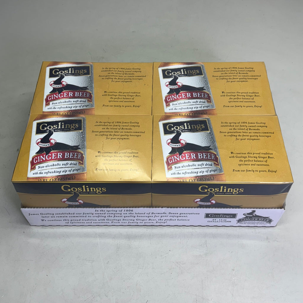 GOSLINGS (4 PACK of 6 Cans) Non-Alcoholic Ginger Beer Can 12 fl oz BB 11/26