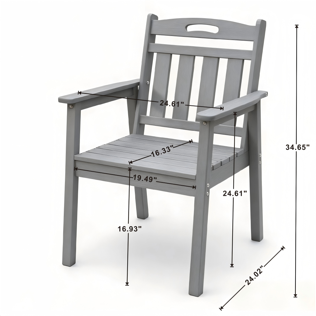 HDPE Outdoor Patio Dining Set with Table and 4 Chairs