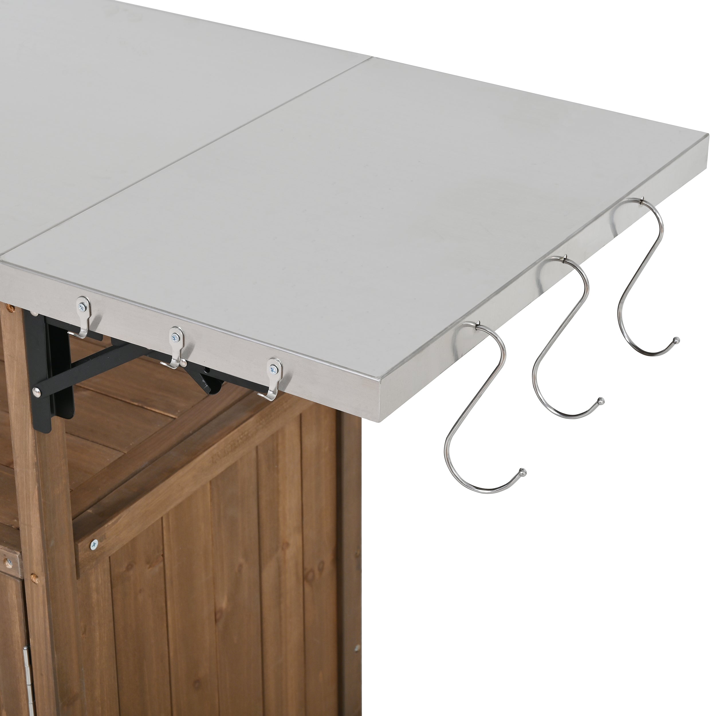 54.33' Farmhouse Rolling Outdoor Kitchen Cart