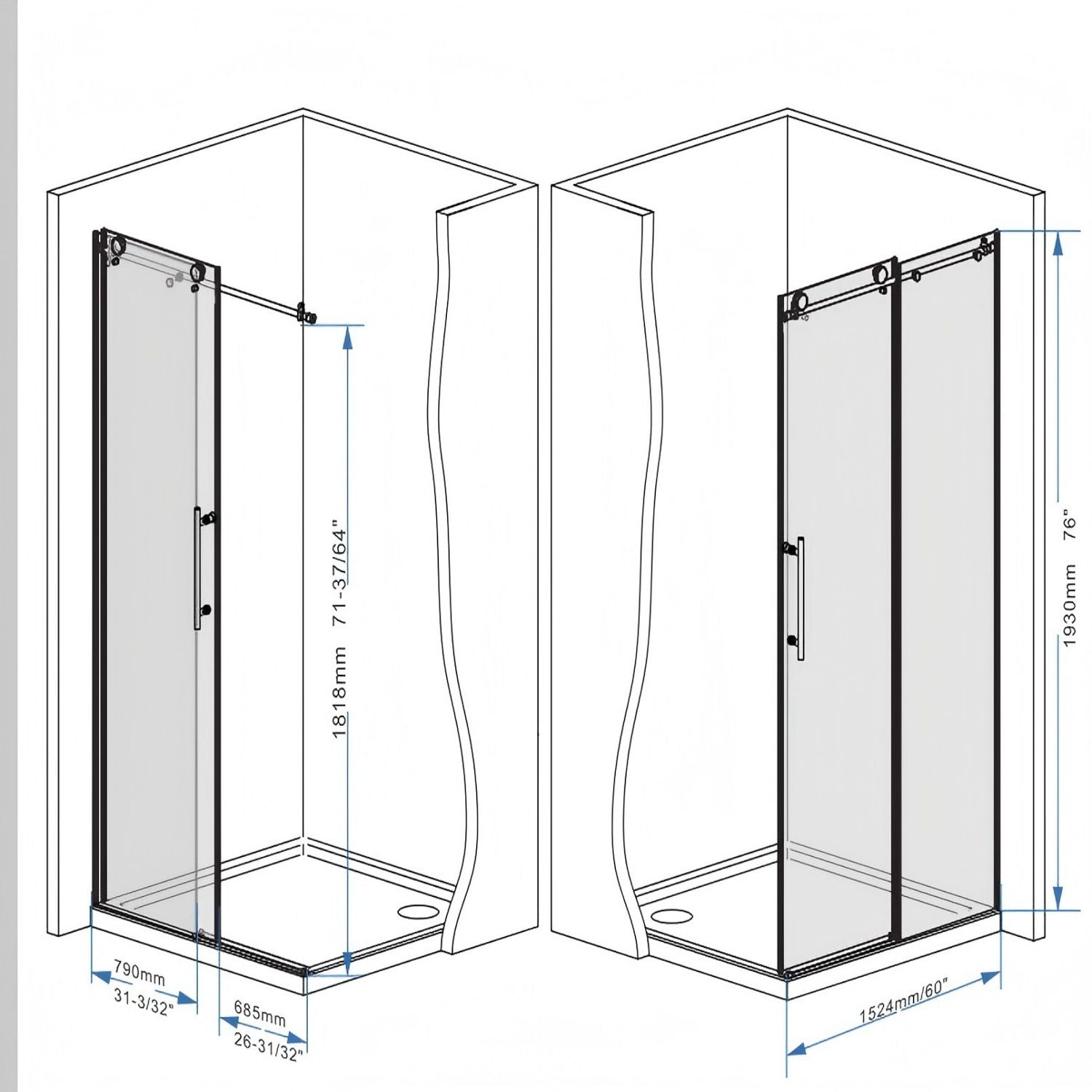 Frameless Shower Door With Handle
