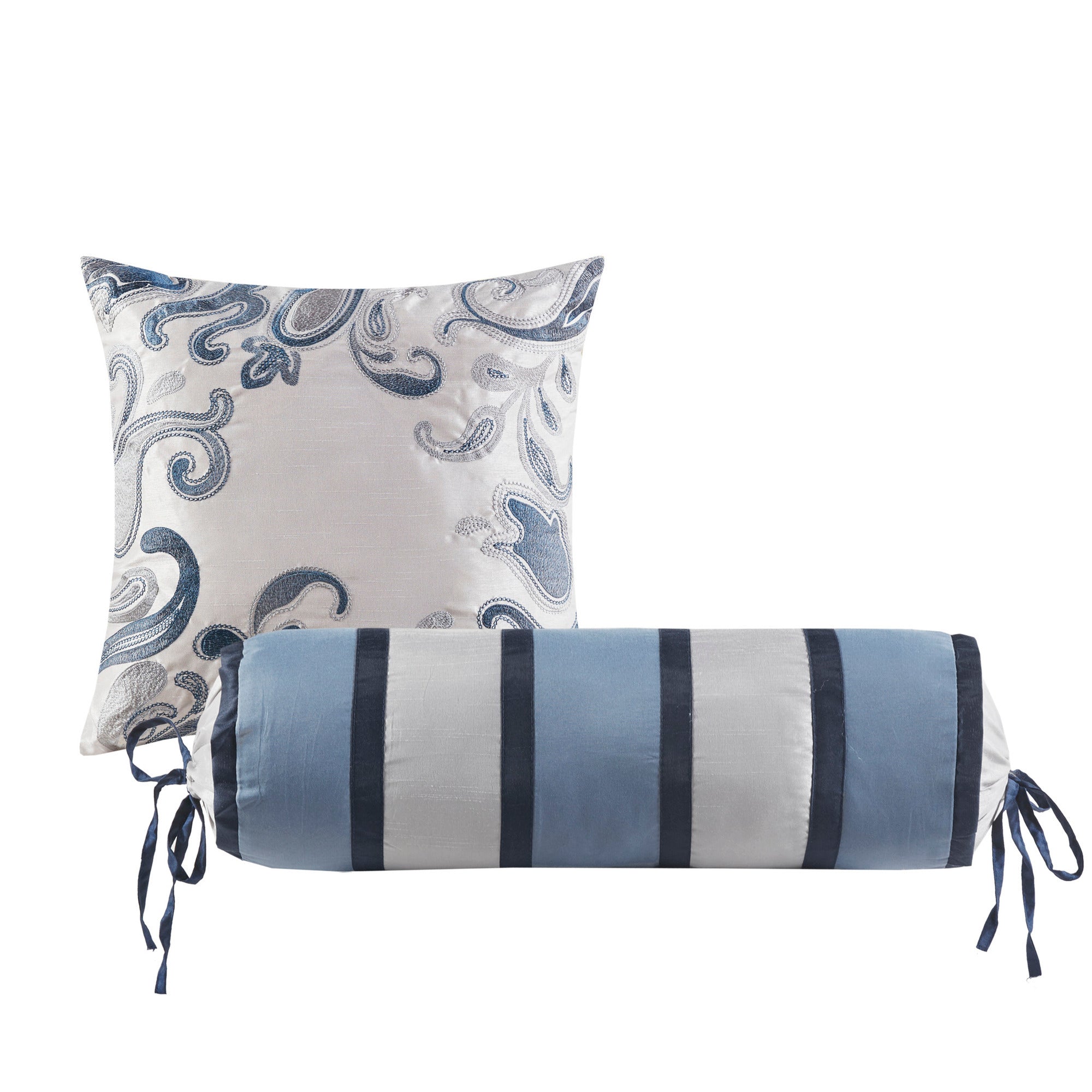 12 Piece Comforter Set with Cotton Bed Sheets Navy Queen