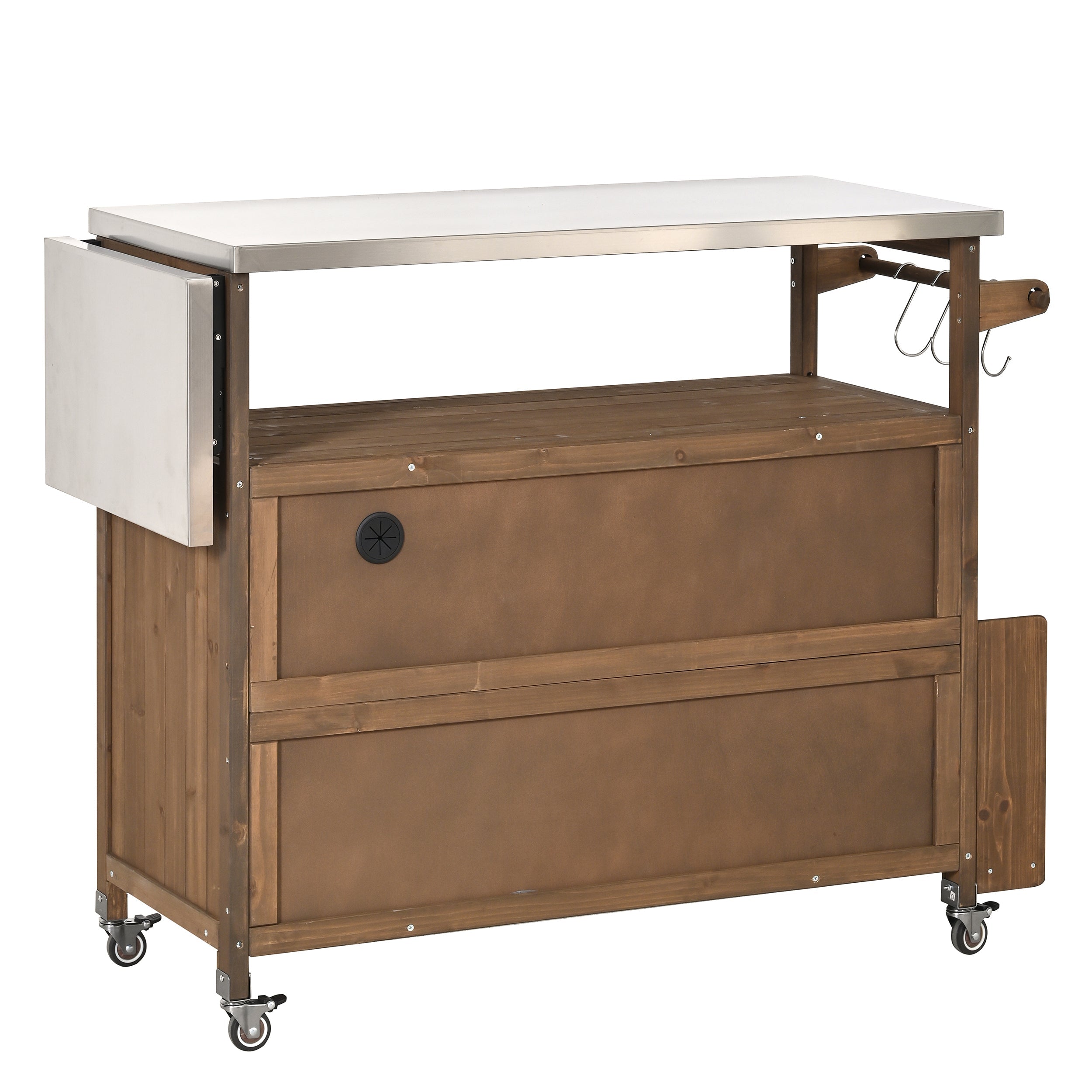 54.33' Farmhouse Rolling Outdoor Kitchen Cart