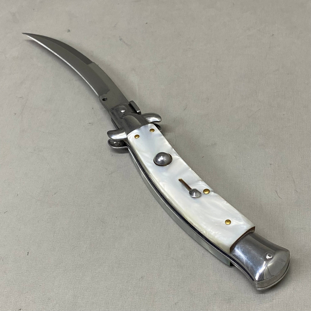 ZA@ ARMED FORCE TACTICAL Handcrafted OTF Pocket Knife  4" Blade 9" Overall Length White ST-6CWP