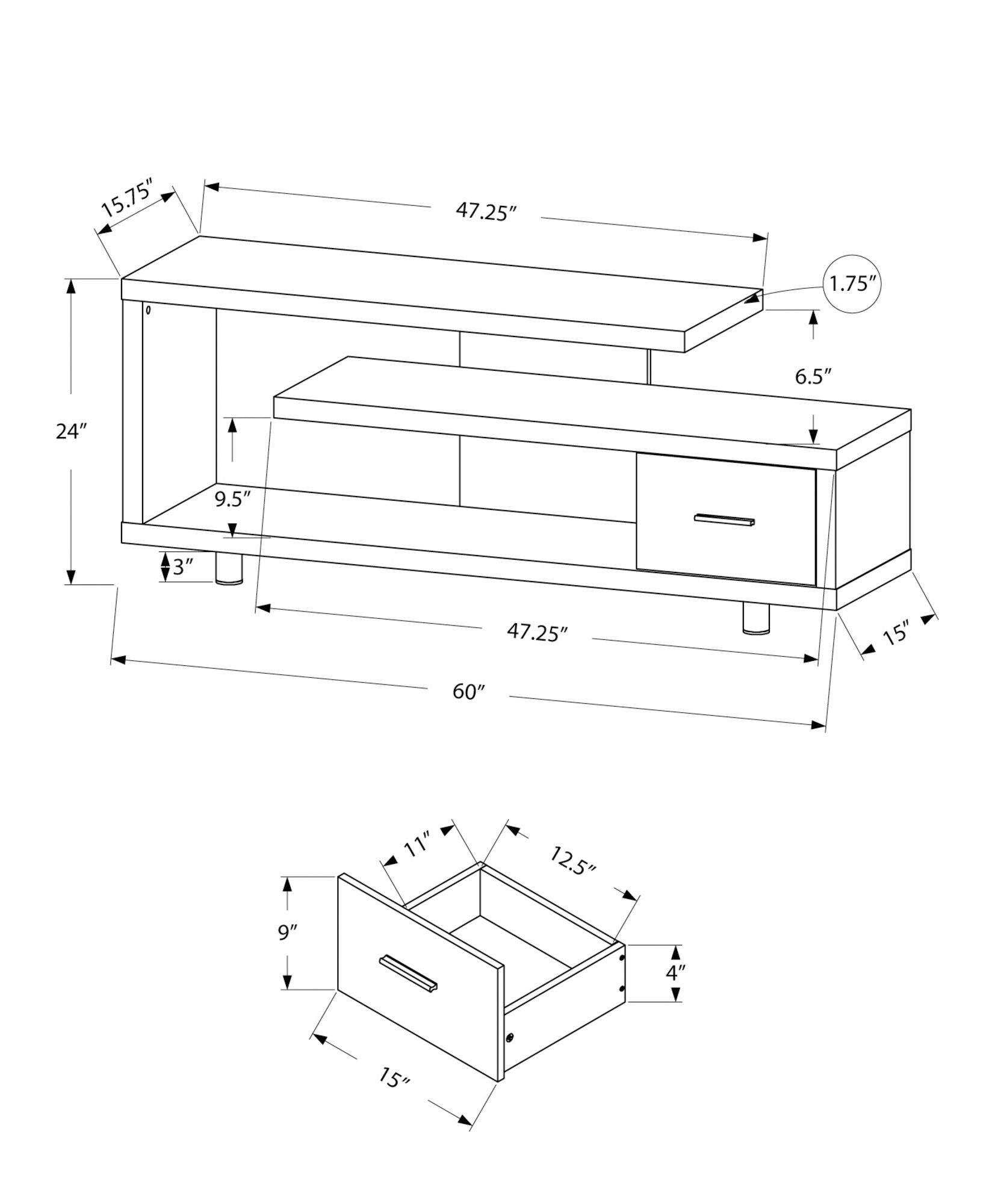 TV Stand, Console, Media Entertainment Center Storage Cabinet