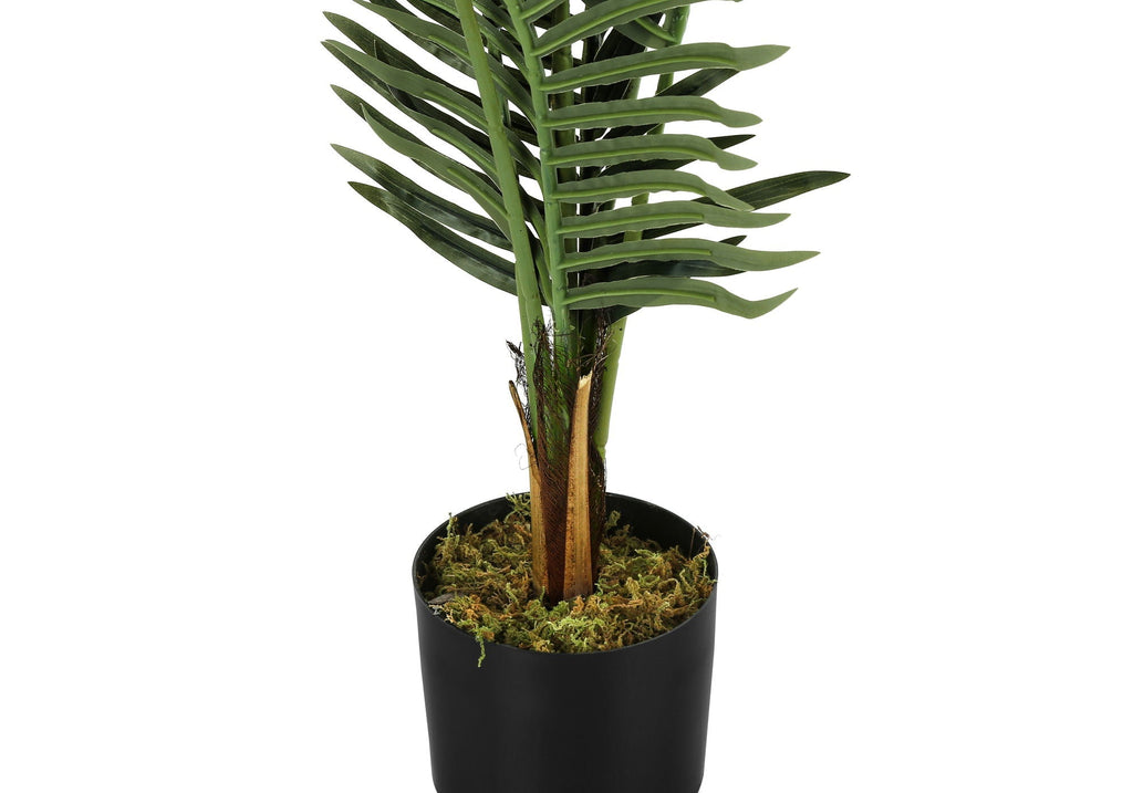 47" Tall Artificial Palm Tree - Indoor Faux Plant in Black Pot