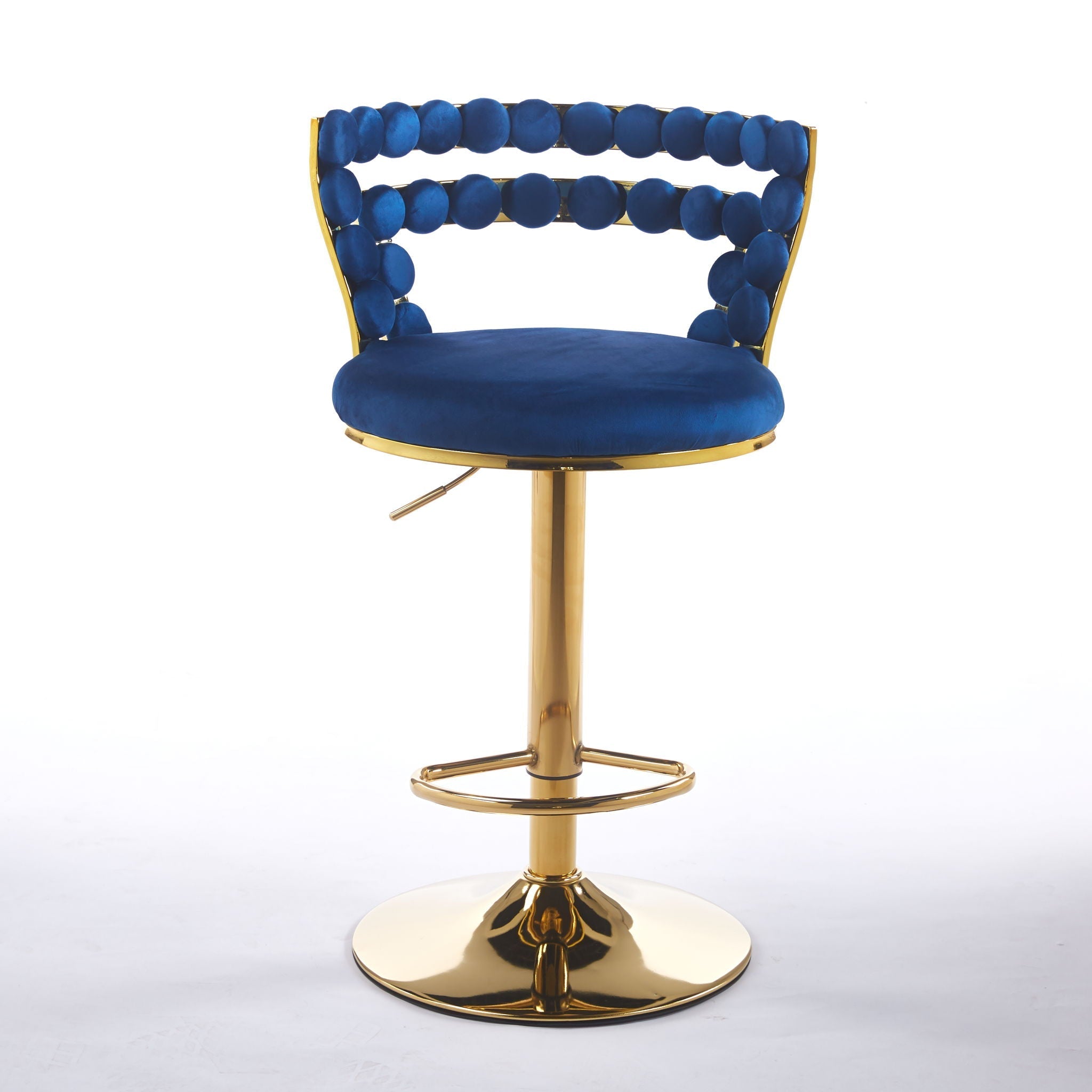 Modern Bar Chair With Iron Tube Legs, Soft Cushions And Comfortable Backrest (Set of 2)