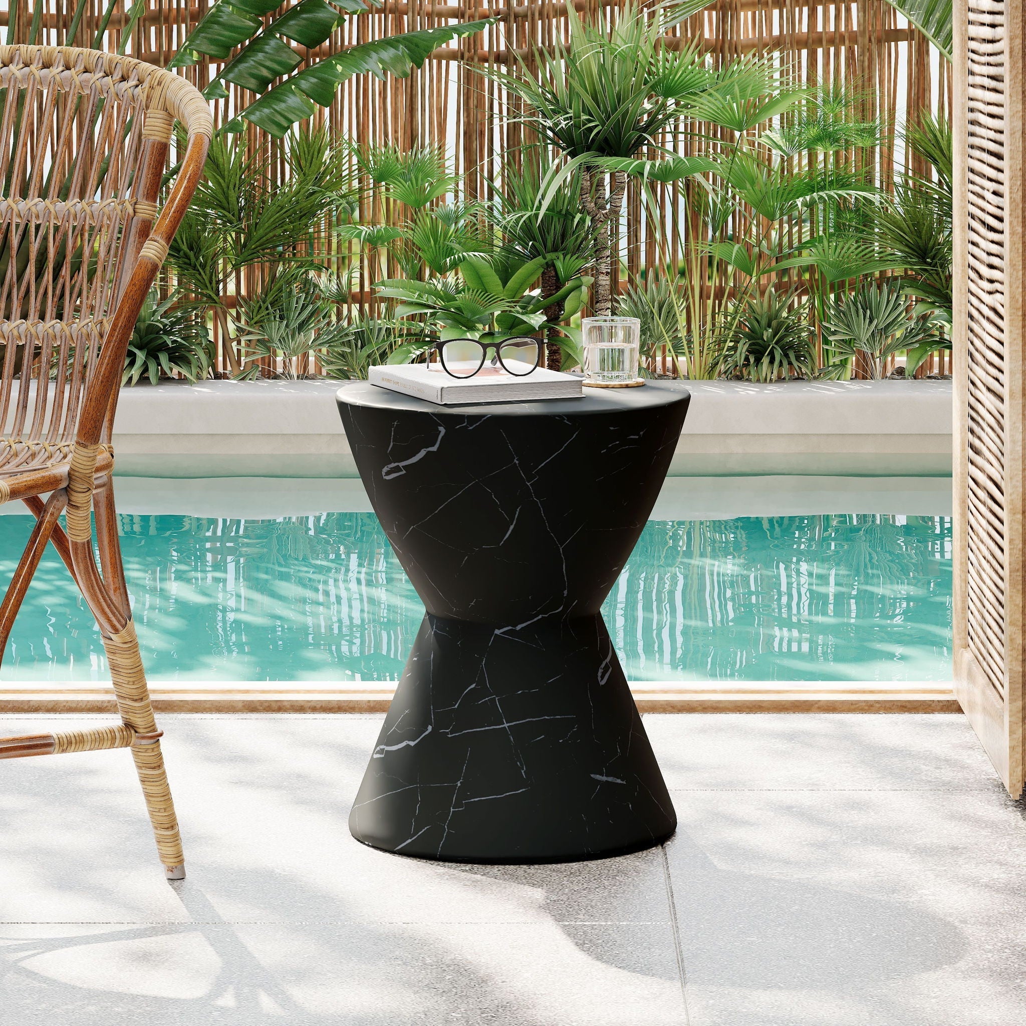 Outdoor Lightweight Concrete Side Table