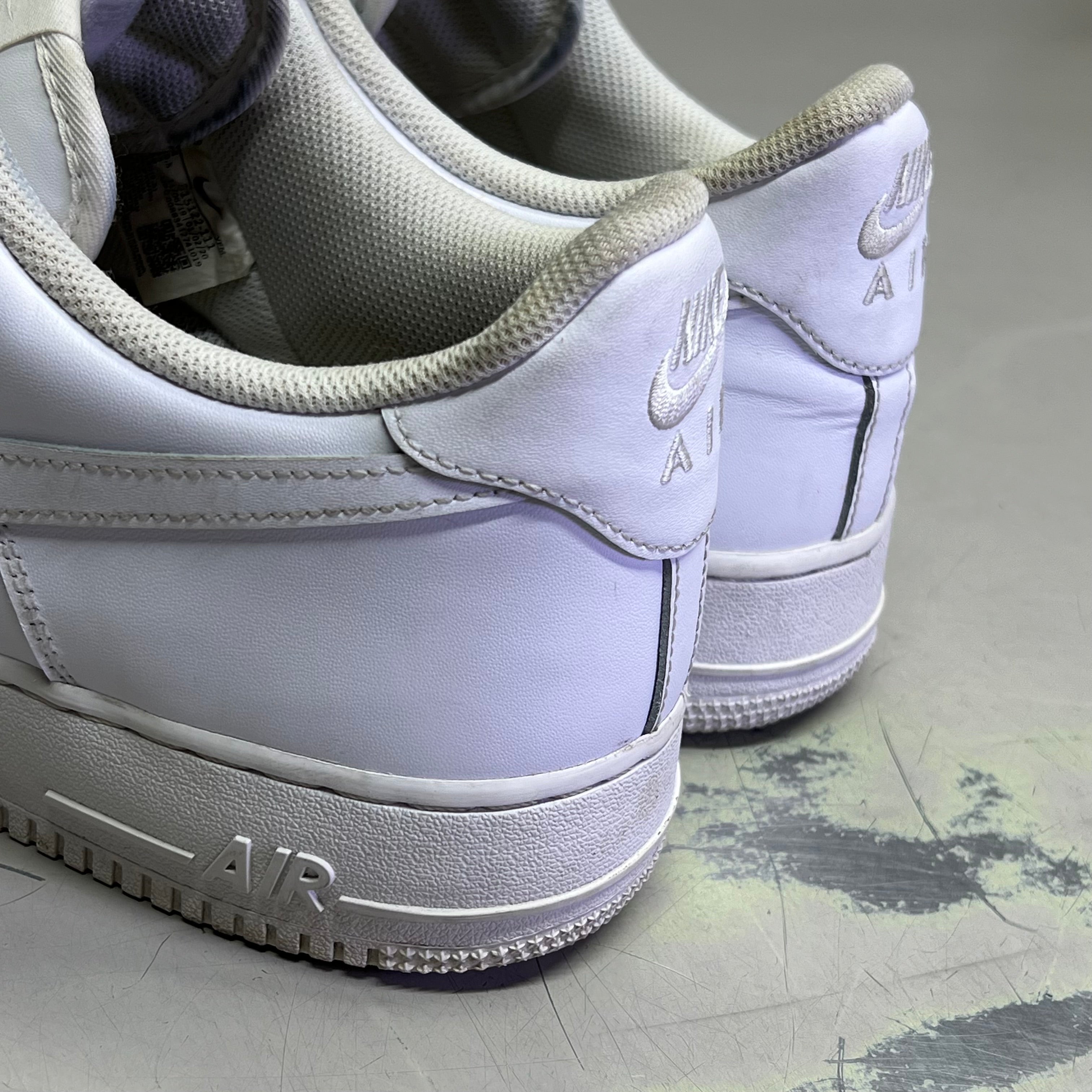 NIKE Air Force 1 '07 Leather Details Shoes Men's Sz 15 White (Pre-Owned)