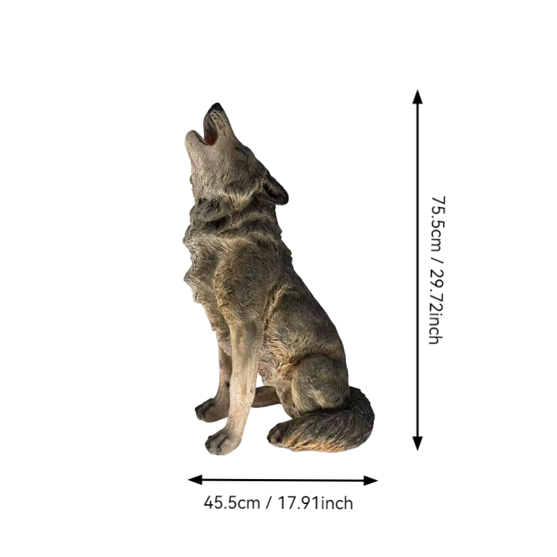 29.72" H x 17.91" L Simulated Howling Wolf Garden Statue