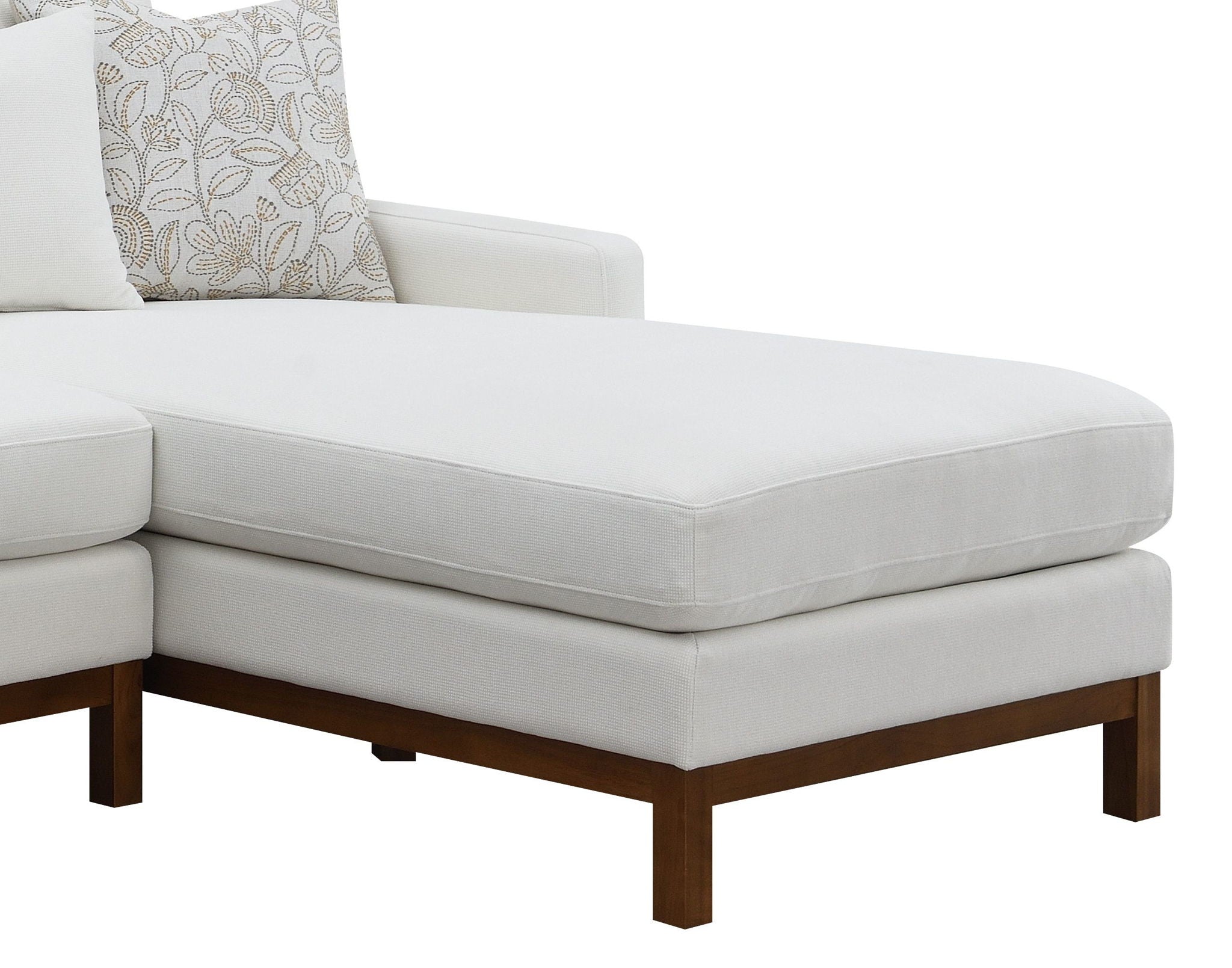 Valiant Chenille Sectional Sofa With 4 Pillows - Ivory