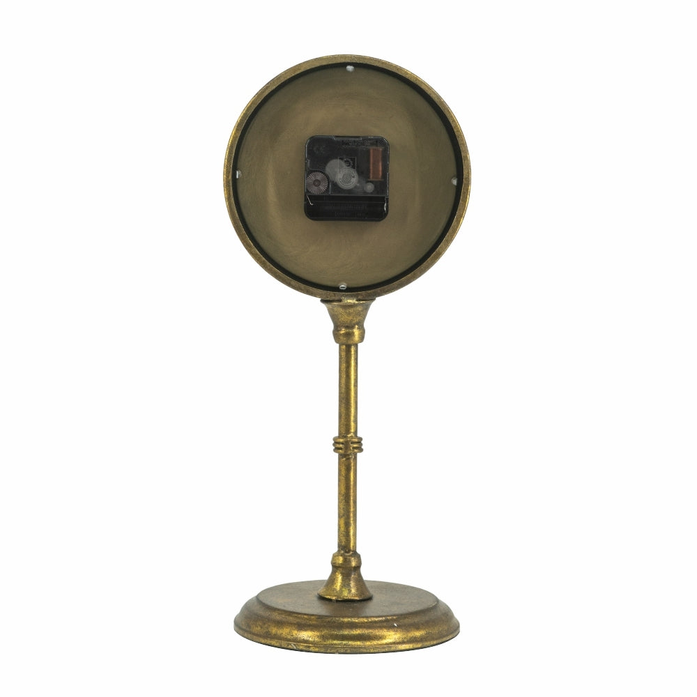 6.5x5.9x15.2' Vintage Inspired Gold Iron Table Clock
