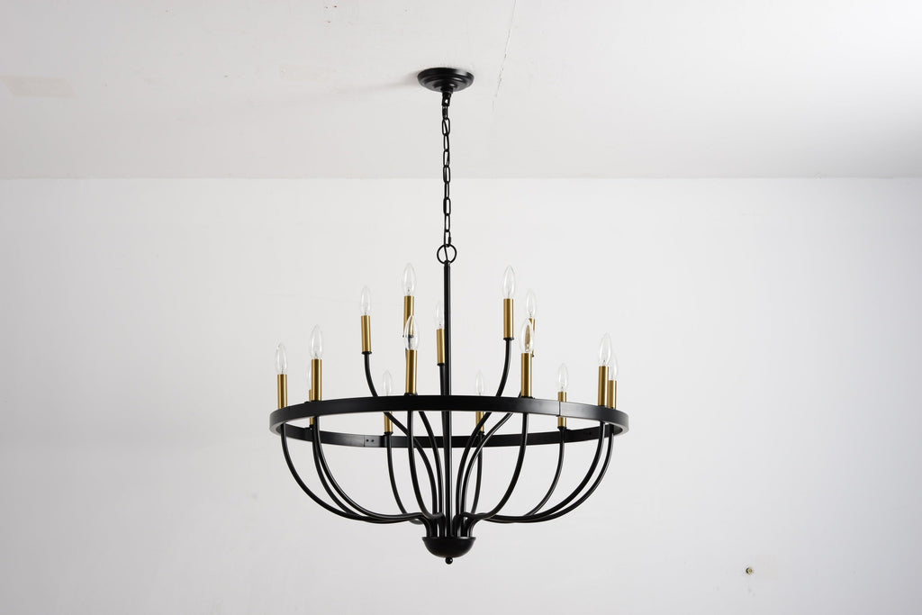 18-Light Industrial Iron Candle Chandelier